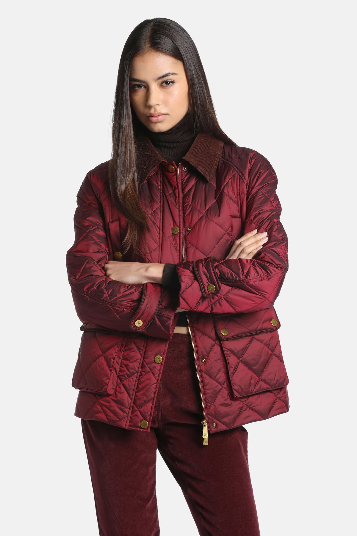 Luisa Spagnoli Bordeaux/Marrone Women Statuetta - Quilted Husky Jacket SKU: STATUETTA_2418 0931 Image 01