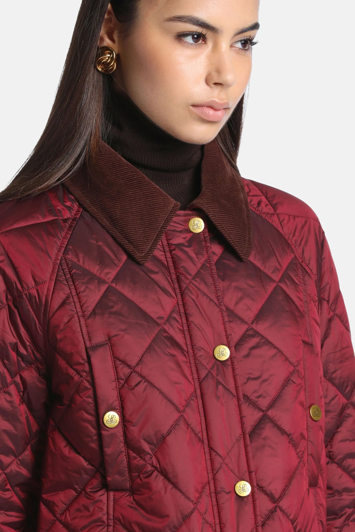 Luisa Spagnoli Bordeaux/Marrone Women Statuetta - Quilted Husky Jacket SKU: STATUETTA_2418 0931 Image 03