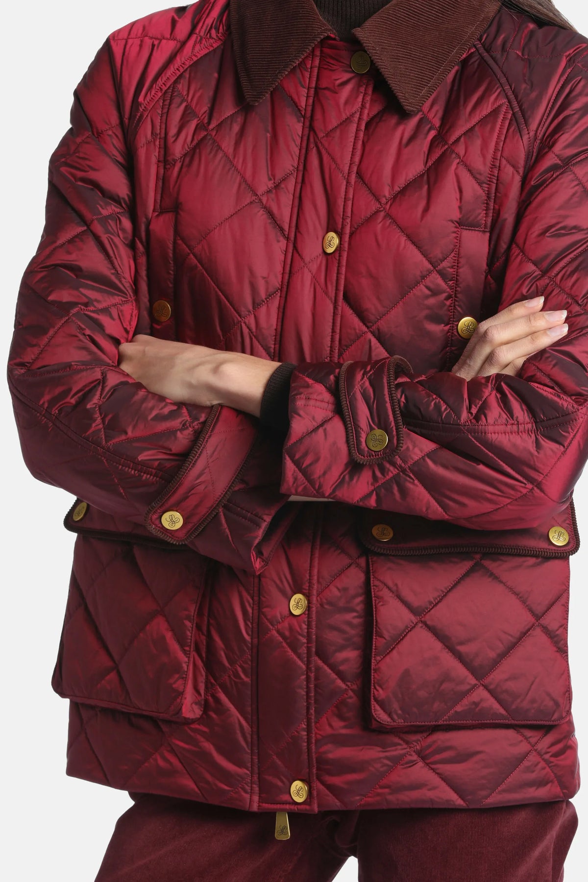 Luisa Spagnoli Bordeaux/Marrone Women Statuetta - Quilted Husky Jacket SKU: STATUETTA_2418 0931 Image 04