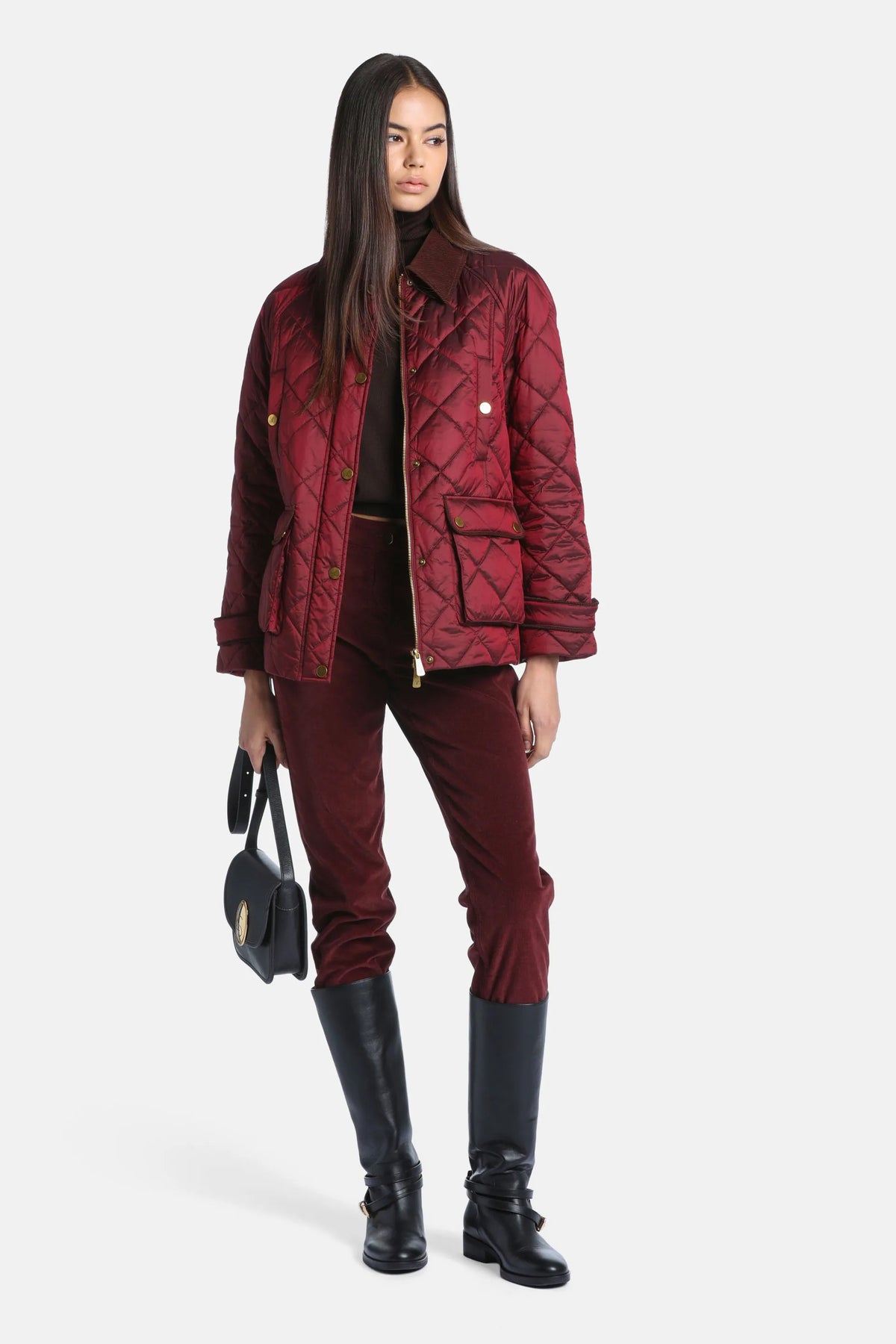 Luisa Spagnoli Bordeaux/Marrone Women Statuetta - Quilted Husky Jacket SKU: STATUETTA_2418 0931 Image 06