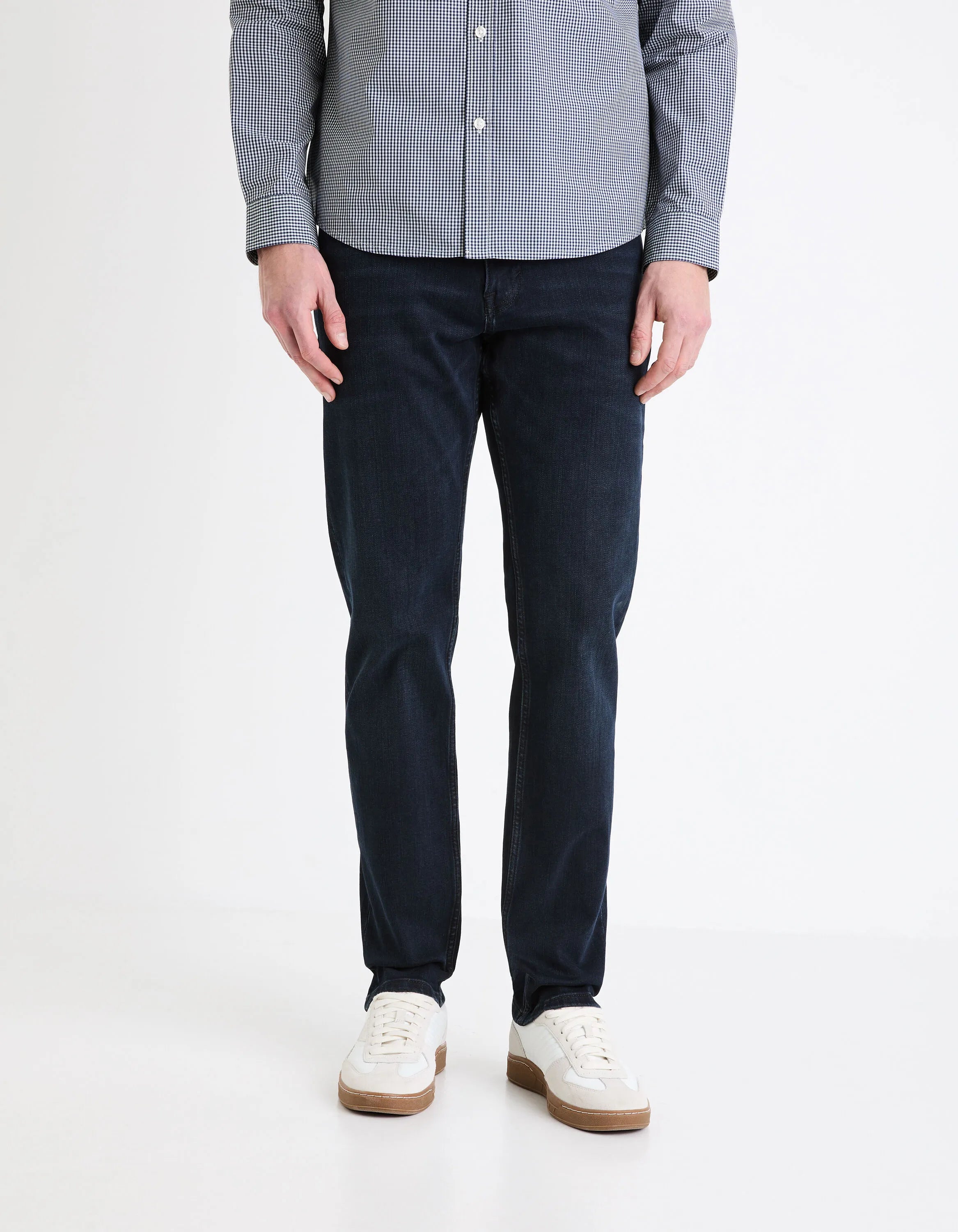 Celio_Blue Black_C.15 Straight Stretch Cotton Jeans, 3 Lengths_STRAIGHT3L_BLUE BLACK_01