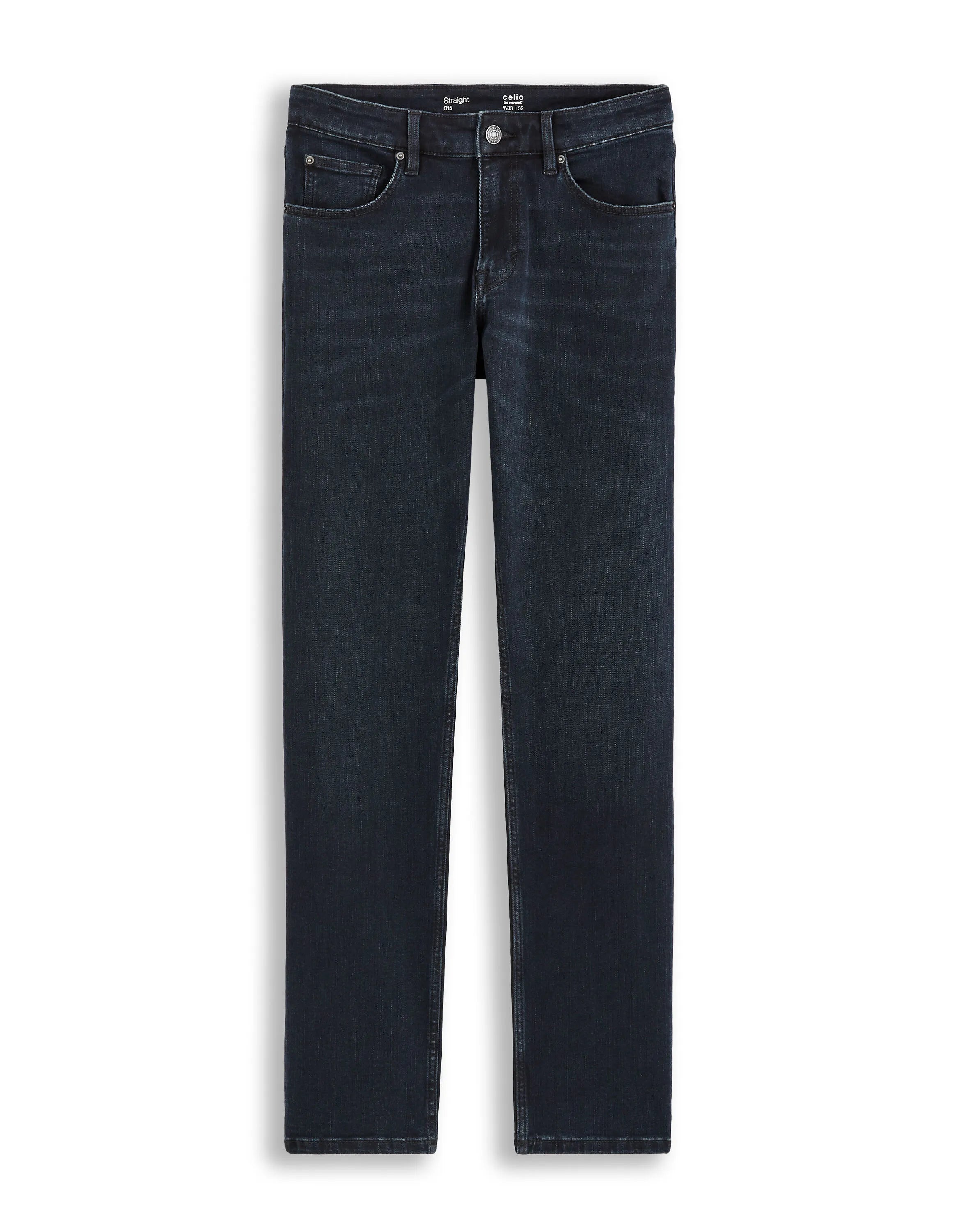 Celio_Blue Black_C.15 Straight Stretch Cotton Jeans, 3 Lengths_STRAIGHT3L_BLUE BLACK_06