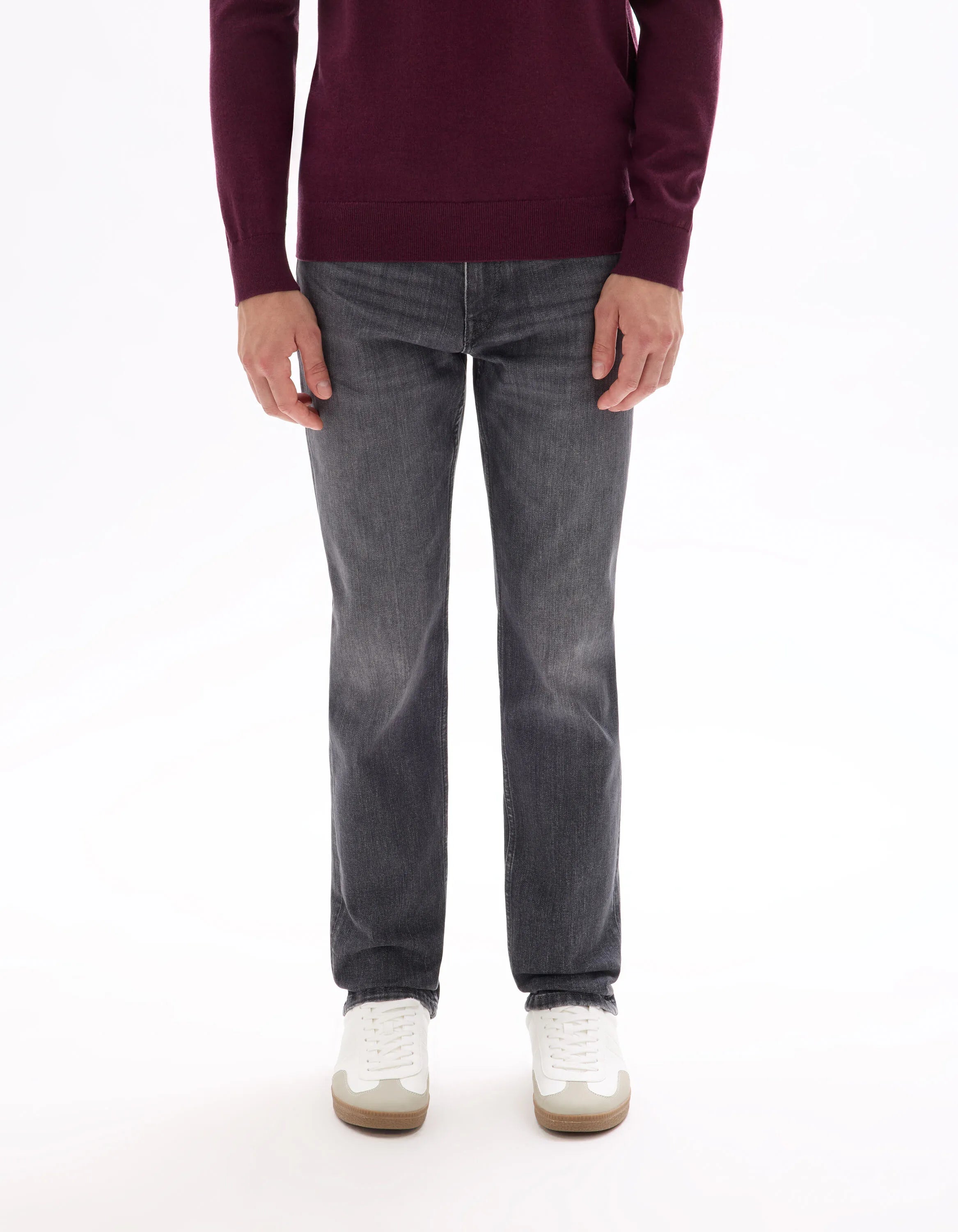 Celio_Grey_C.15 Straight Stretch Cotton Jeans, 3 Lengths_STRAIGHT3L_GREY_02