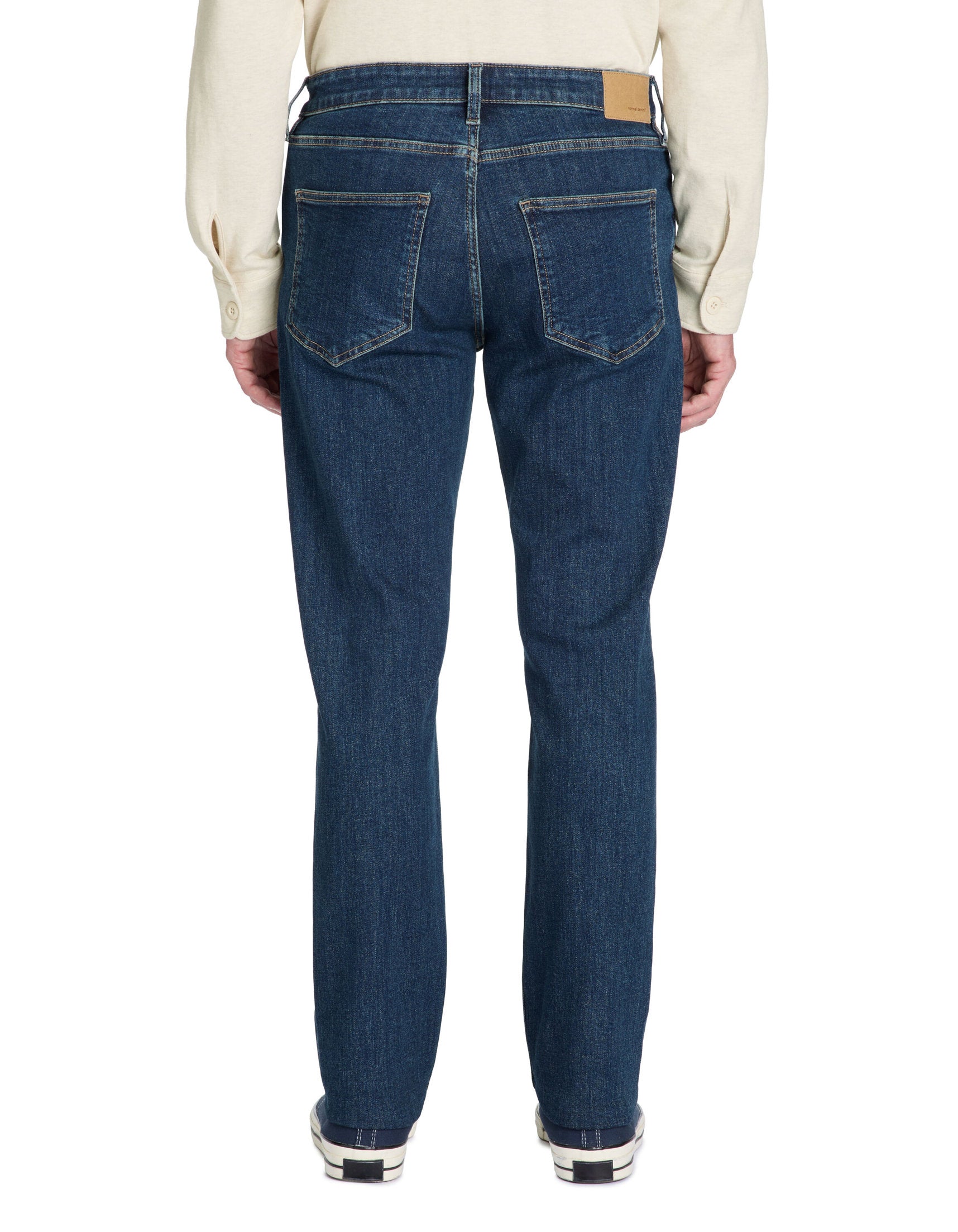 Celio_Dark Blue C.15 Straight Stretch Cotton Jeans in 3 Lengths_STRAIGHT3L_RINSE_03