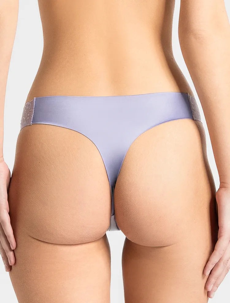 Marie France Light Purple Women Sassy Satin And Lace String Panty SKU: STSASSY_Light Purple Image 02