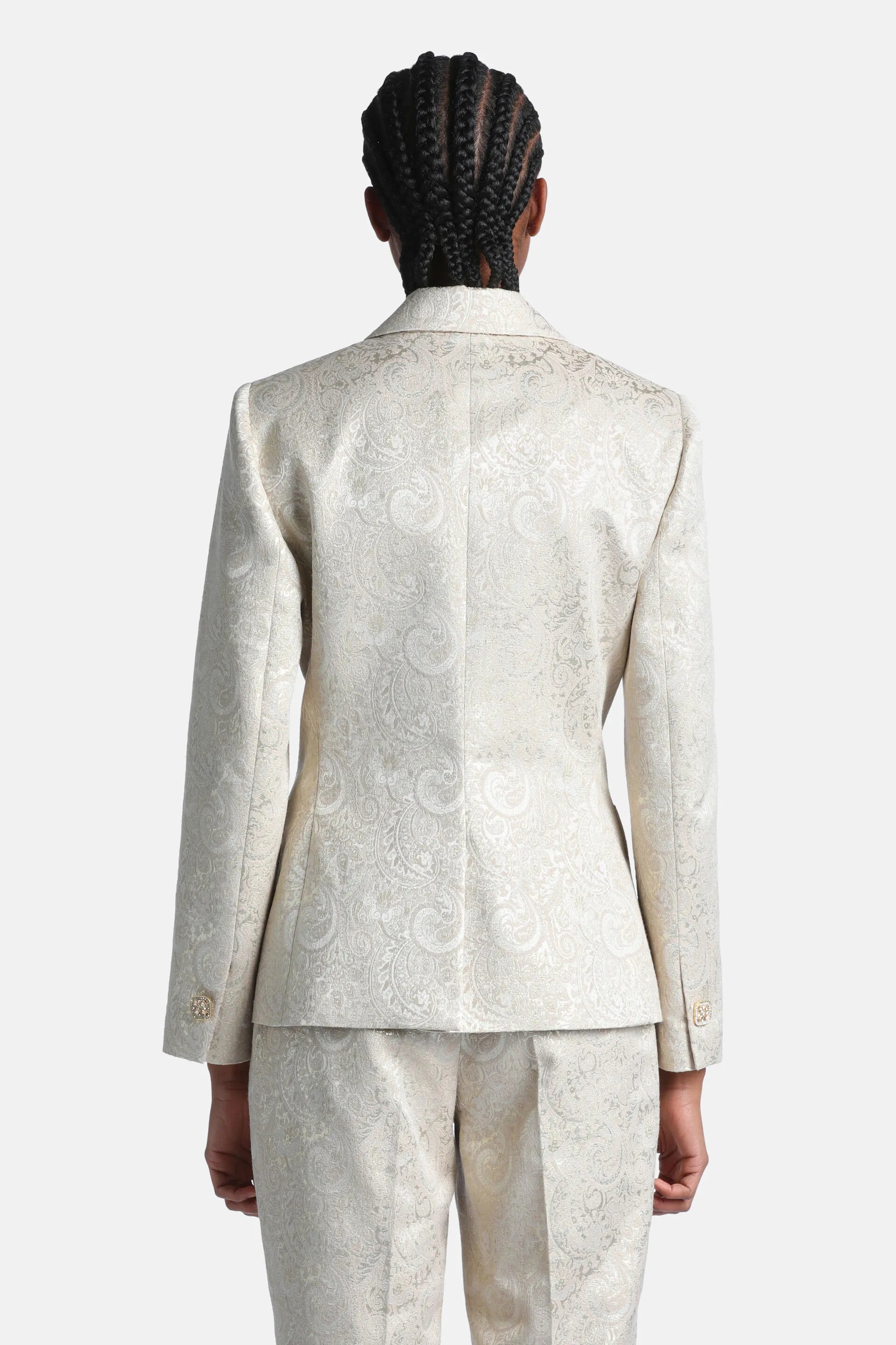 Luisa Spagnoli Var Platino Women Suggestivo - Elegant Brocade Blazer SKU: SUGGESTIVO_3312 Image 03