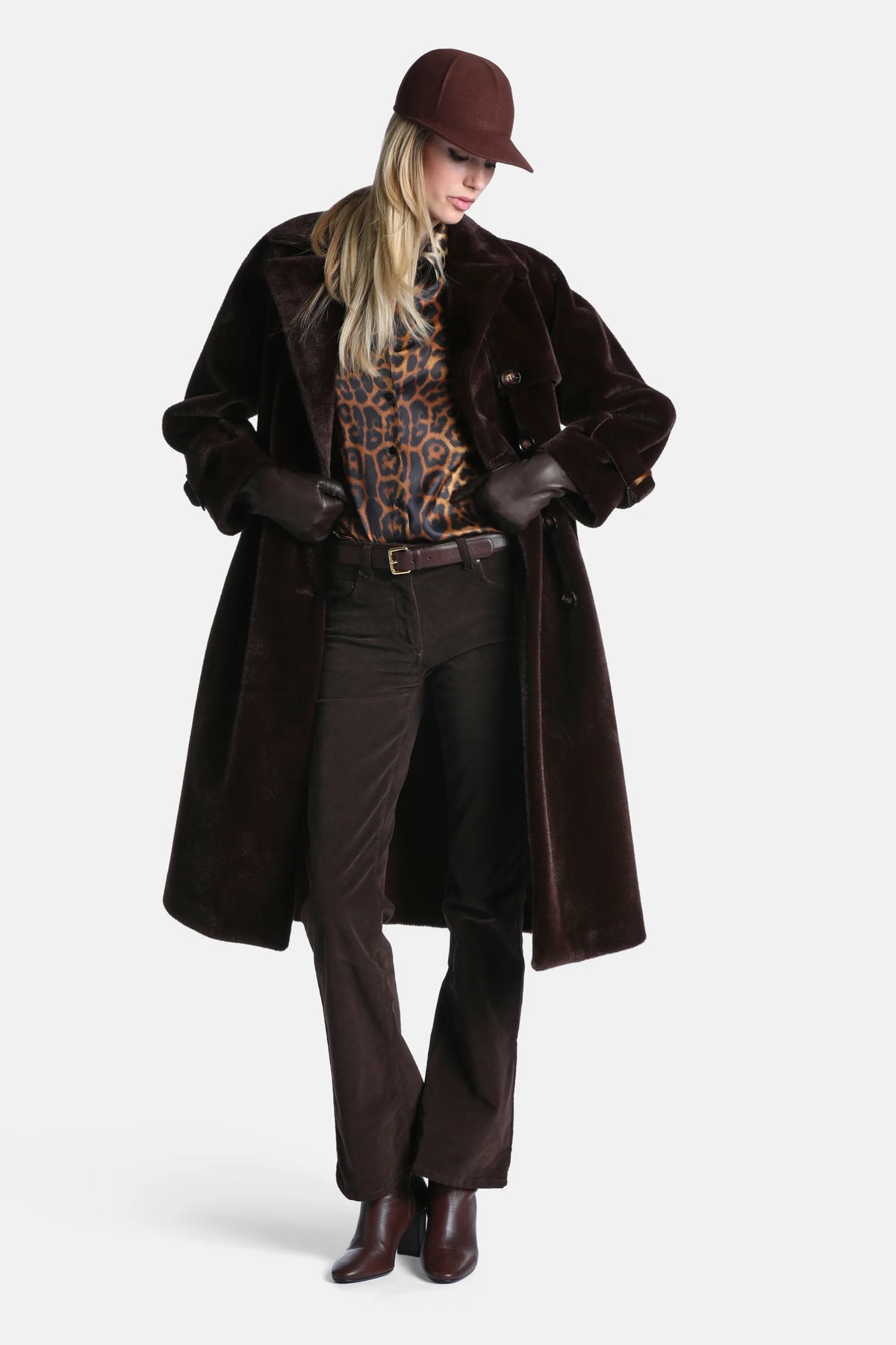 Luisa Spagnoli Marrone Women Supporre Fur-Effect Trench Coat SKU: SUPPORRE_0995 Image 01