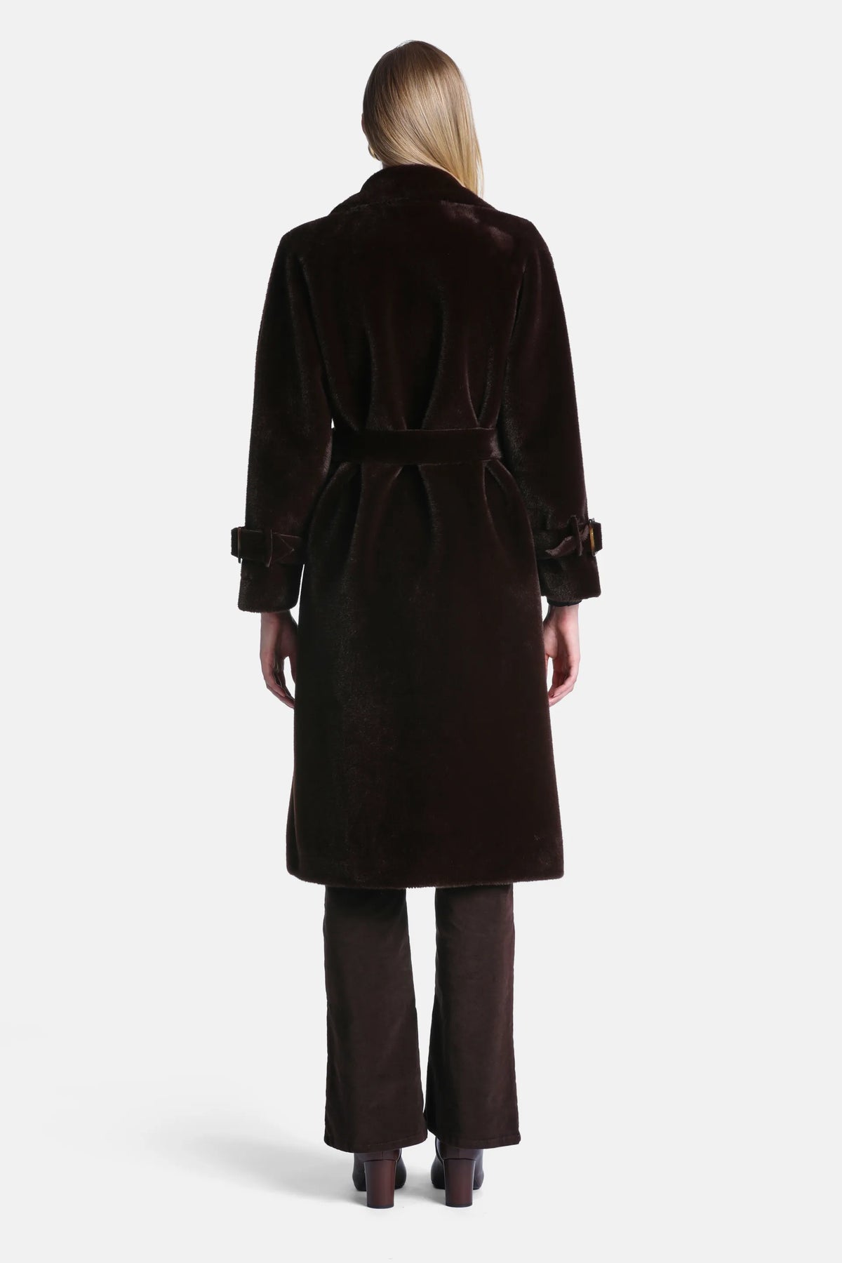 Luisa Spagnoli Marrone Women Supporre Fur-Effect Trench Coat SKU: SUPPORRE_0995 Image 03