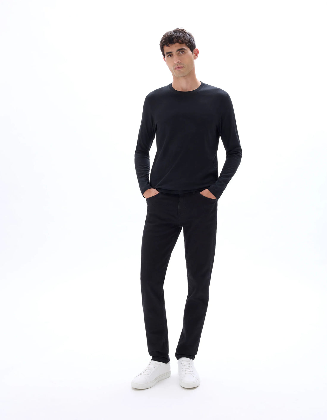 Celio_Black_Regular 100% Cotton Long-Sleeved T-Shirt_TEBASEML_BLACK_02