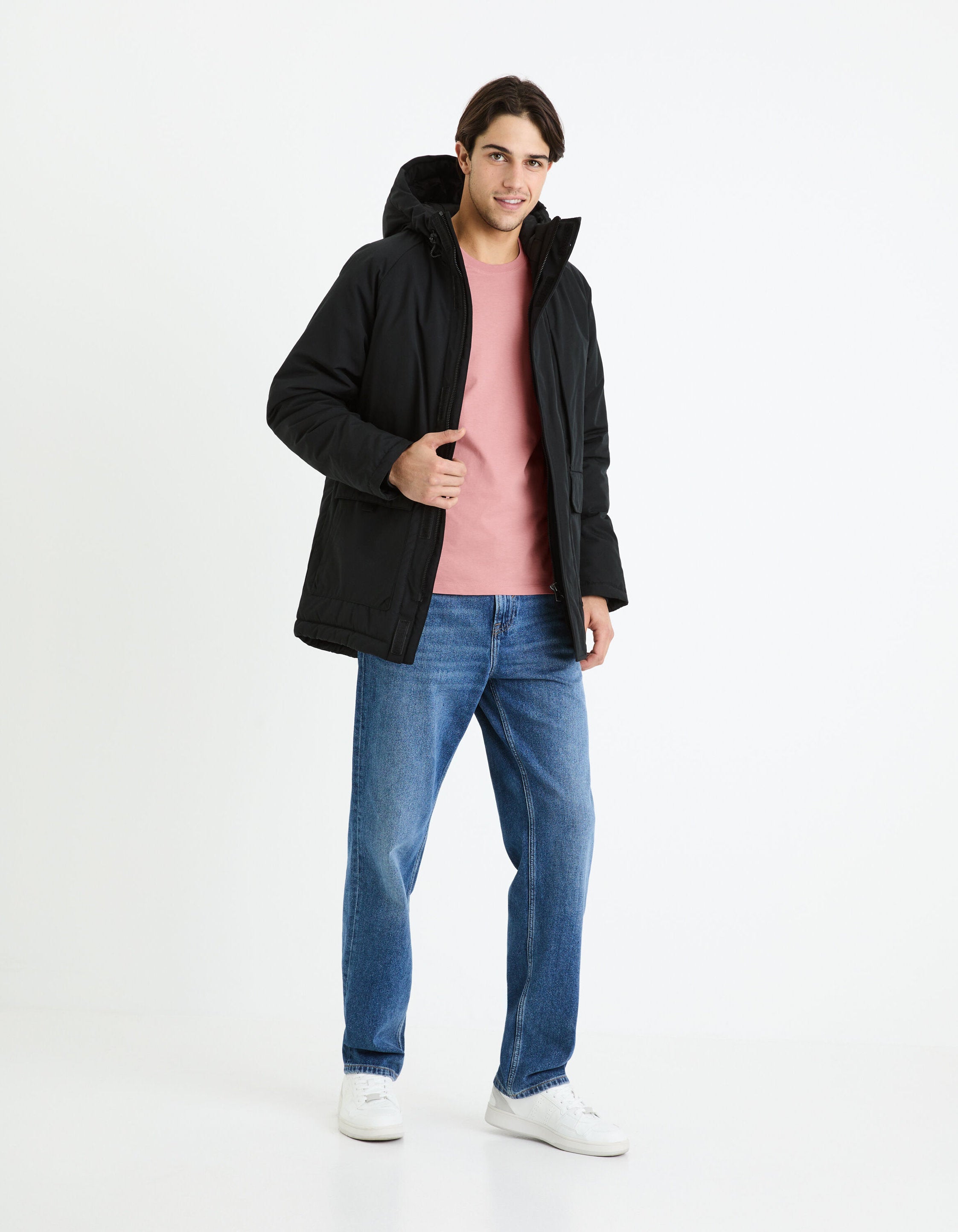 Celio_Straight Round Neck T-Shirt 100% Cotton - Pink_TEBASE_DUSTY PINK_02