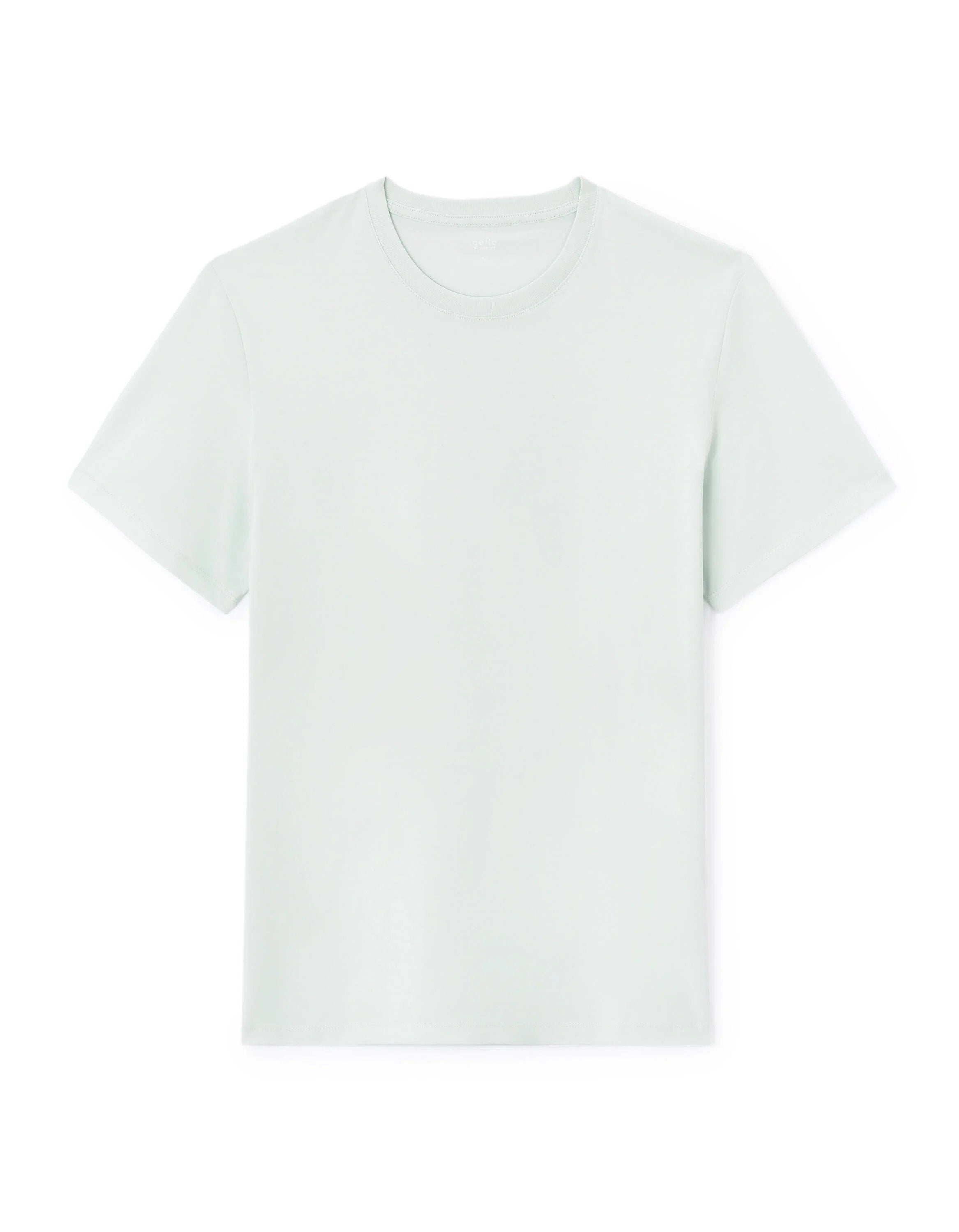 Celio_Straight Round Neck T-Shirt 100% Cotton - Blue_TEBASE_ICE BLUE 05_03