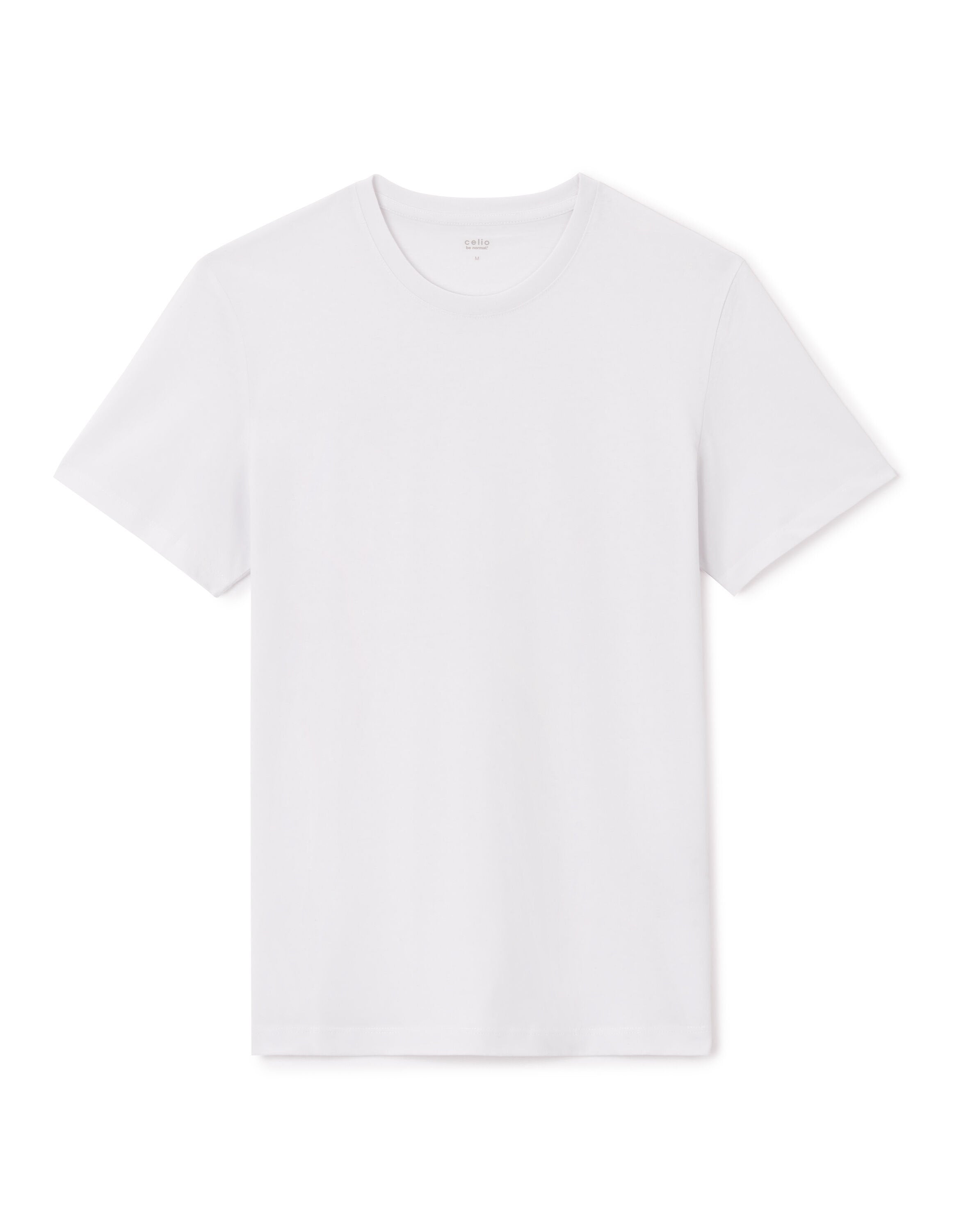 Celio_100% Cotton Straight Round Neck T-Shirt - White_TEBOX_SHARK_03