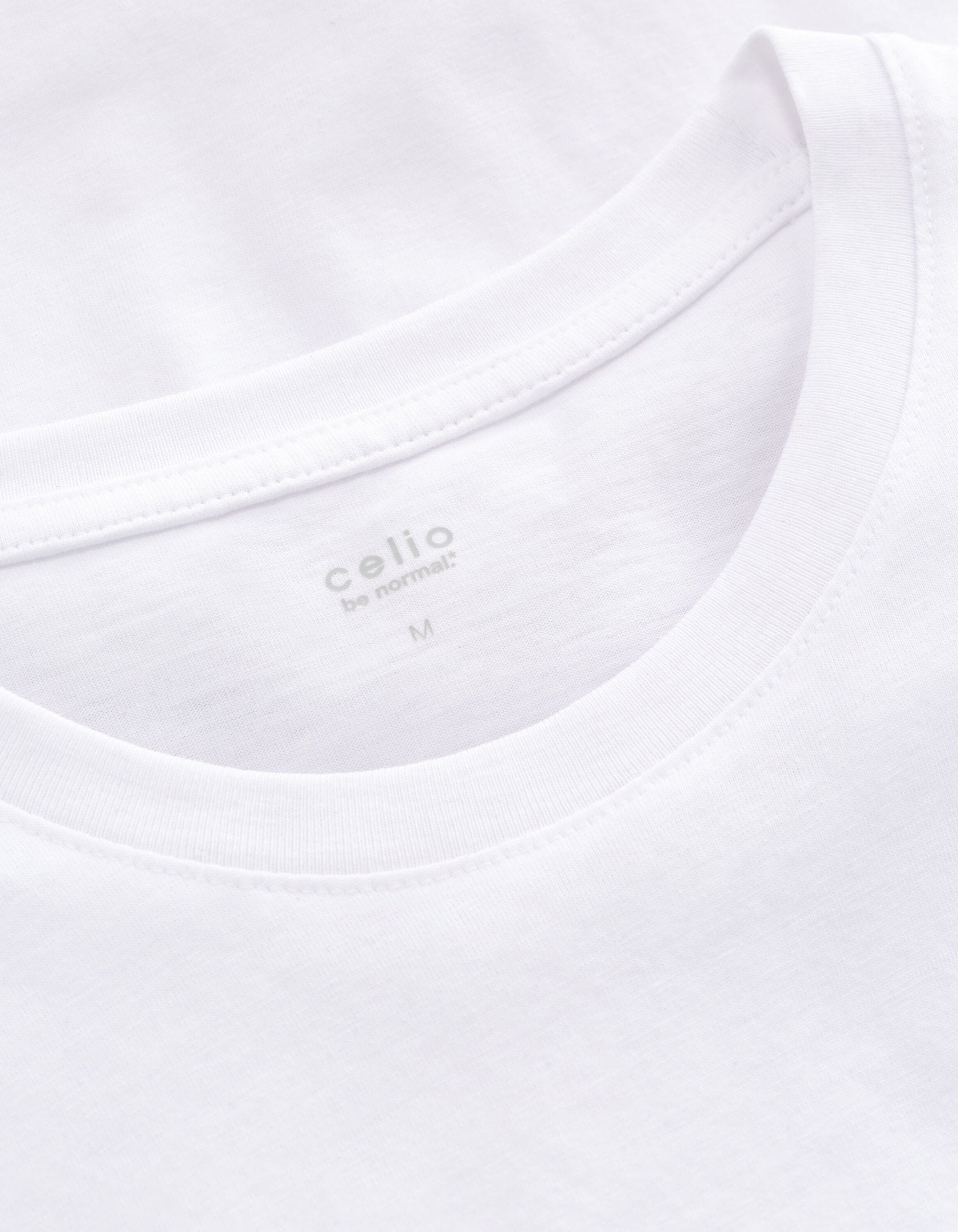 Celio_100% Cotton Straight Round Neck T-Shirt - White_TEBOX_SHARK_06