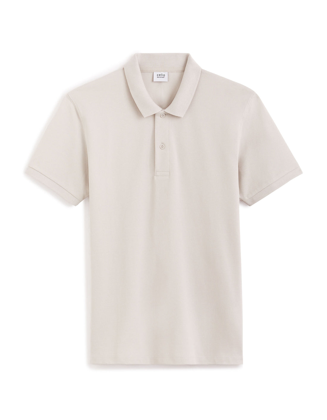 Straight Cotton Pique Polo Shirt - Gray_01