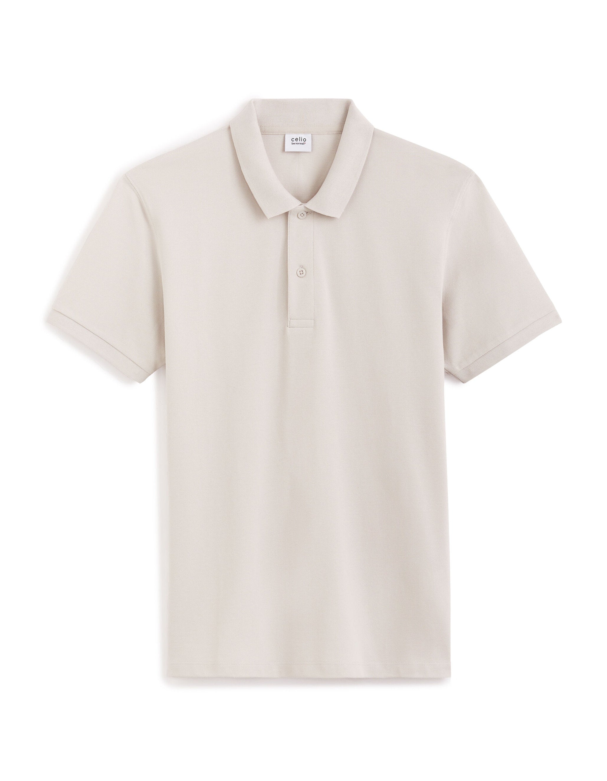 Straight Cotton Pique Polo Shirt - Gray_01