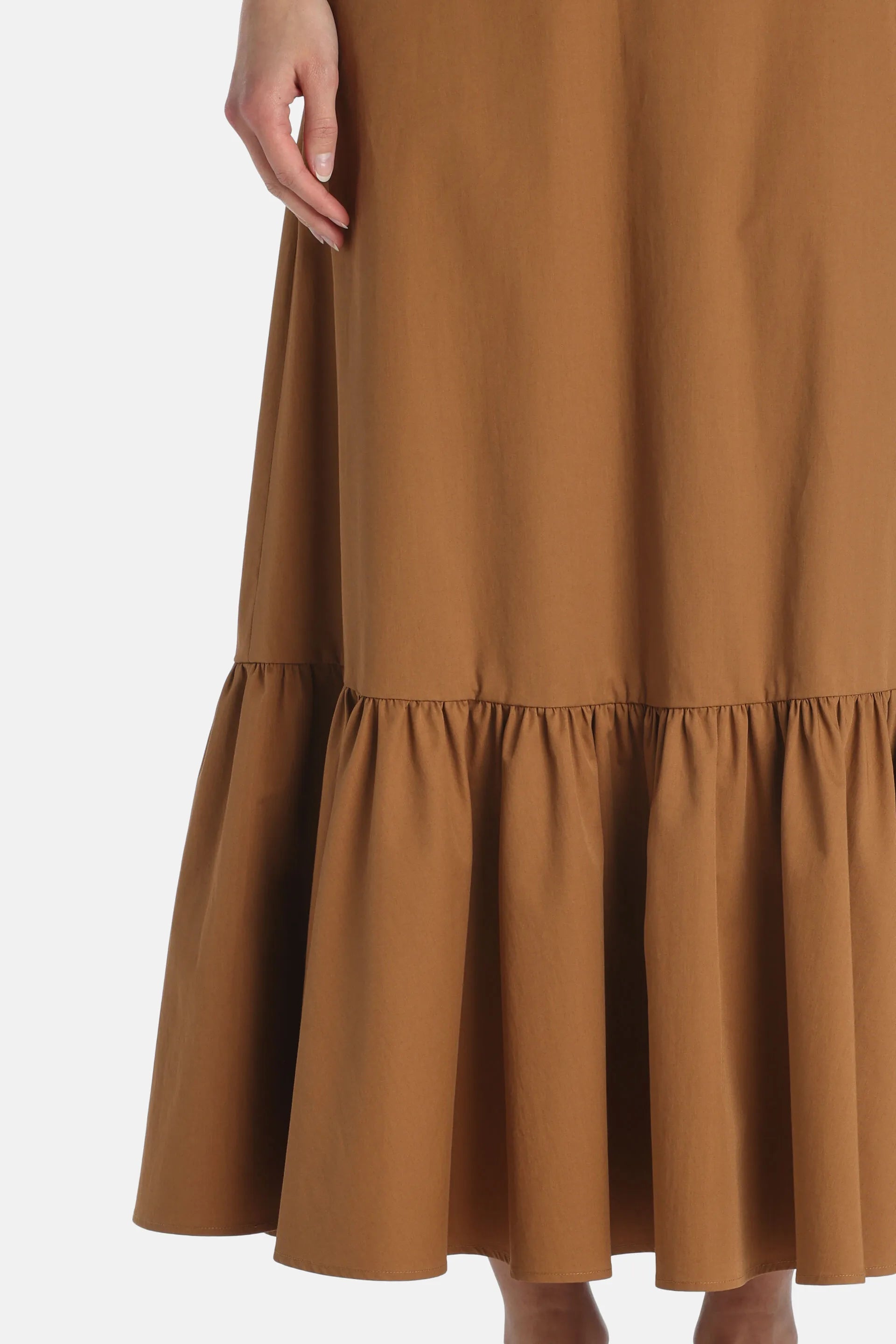 Luisa Spagnoli_Tobacco_Timpano - Flounced Maxi Skirt_TIMPANO_2217_04