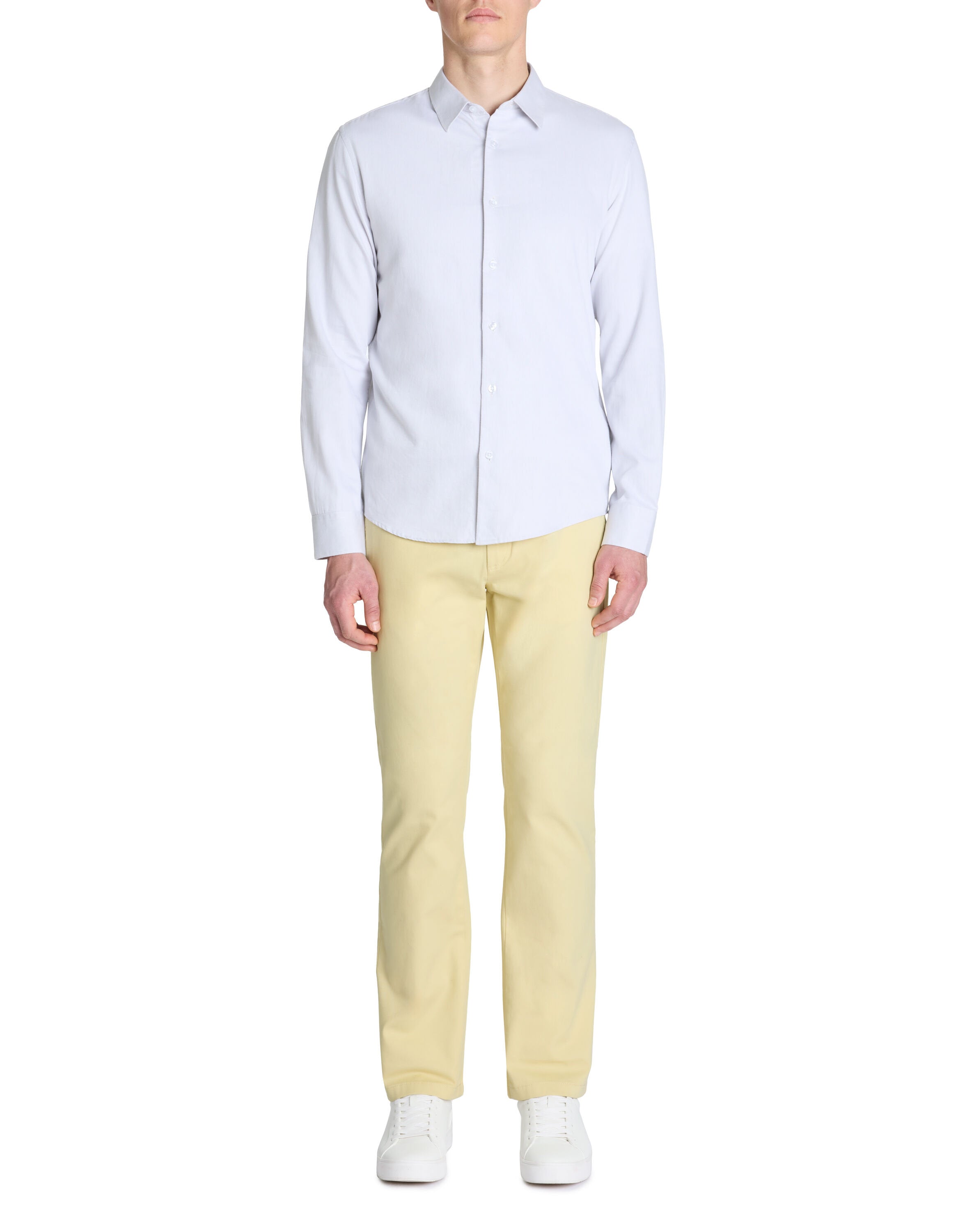 Celio_Yellow Straight Stretch Cotton Chino Pants_TOHENRI_JAUNE_01