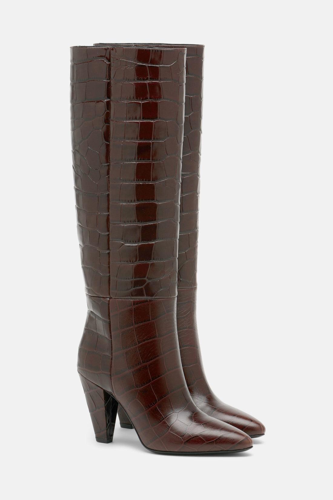 Luisa Spagnoli_Cioccolato_Uragano - Crocodile-Embossed Leather Boots_URAGANO_0986_02