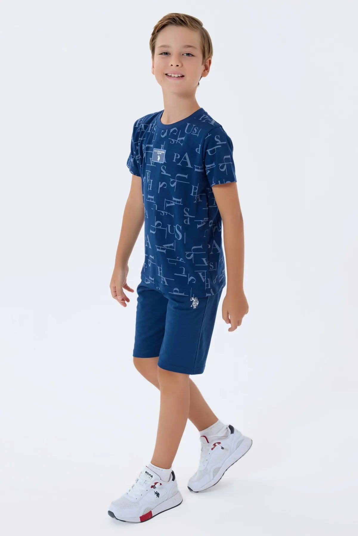U.S. Polo Assn. Dark Indigo Boys Dark Indigo Two Pieces Set SKU: US2411_Dark Indigo Image 01