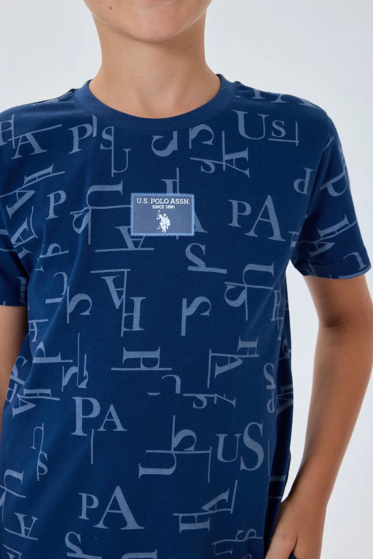 U.S. Polo Assn. Dark Indigo Boys Dark Indigo Two Pieces Set SKU: US2411_Dark Indigo Image 03