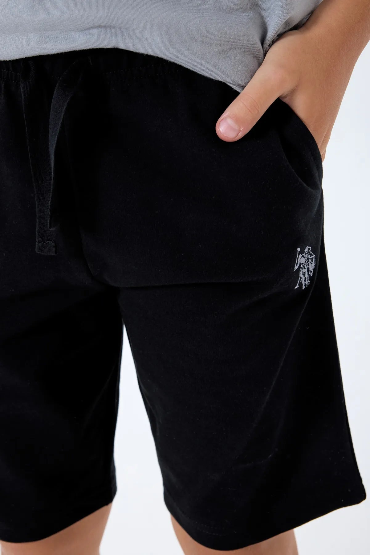 U.S. Polo Assn. Grey Boys Grey Two Pieces Set SKU: US2427_Grey Image 03
