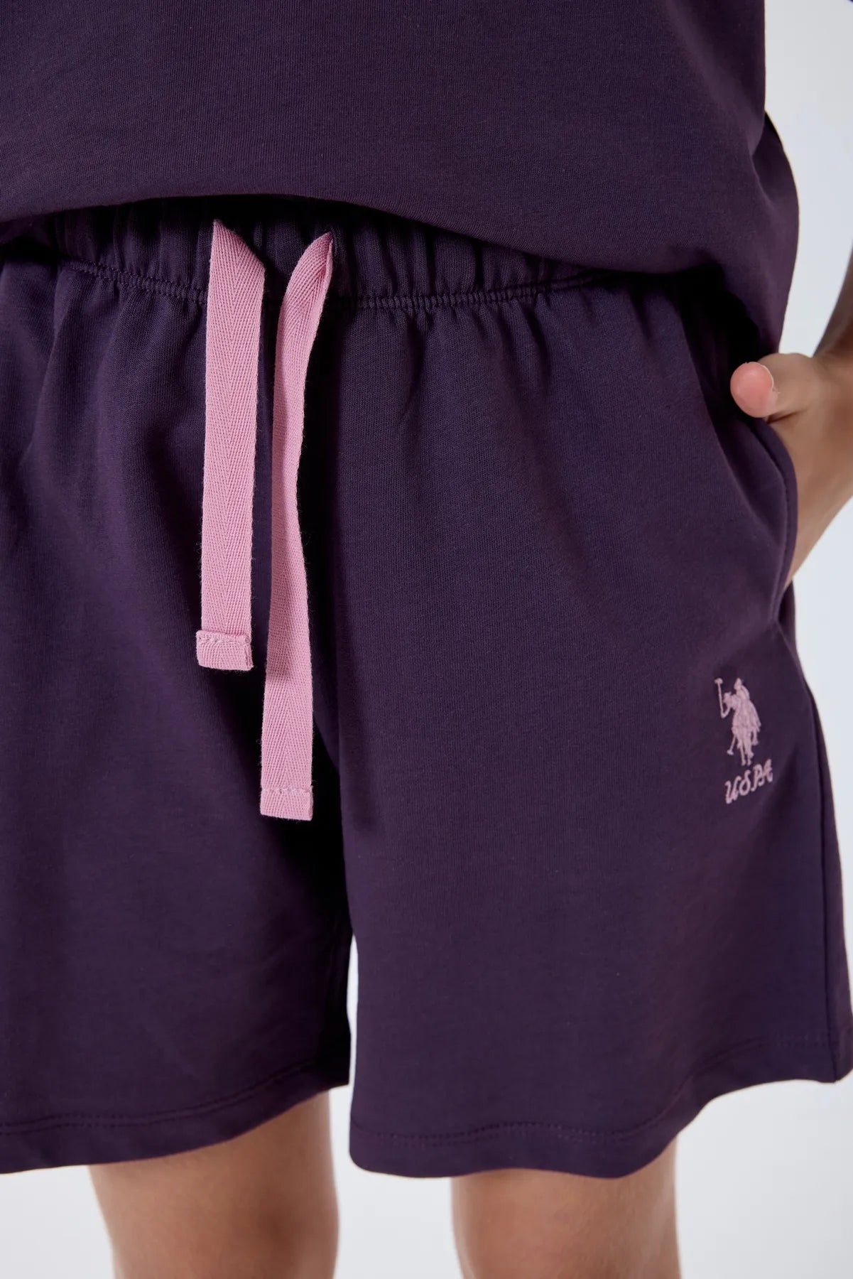 U.S. Polo Assn. Dark Purple Girls Dark Purple Two Pieces Set SKU: US2501_Dark Purple Image 03