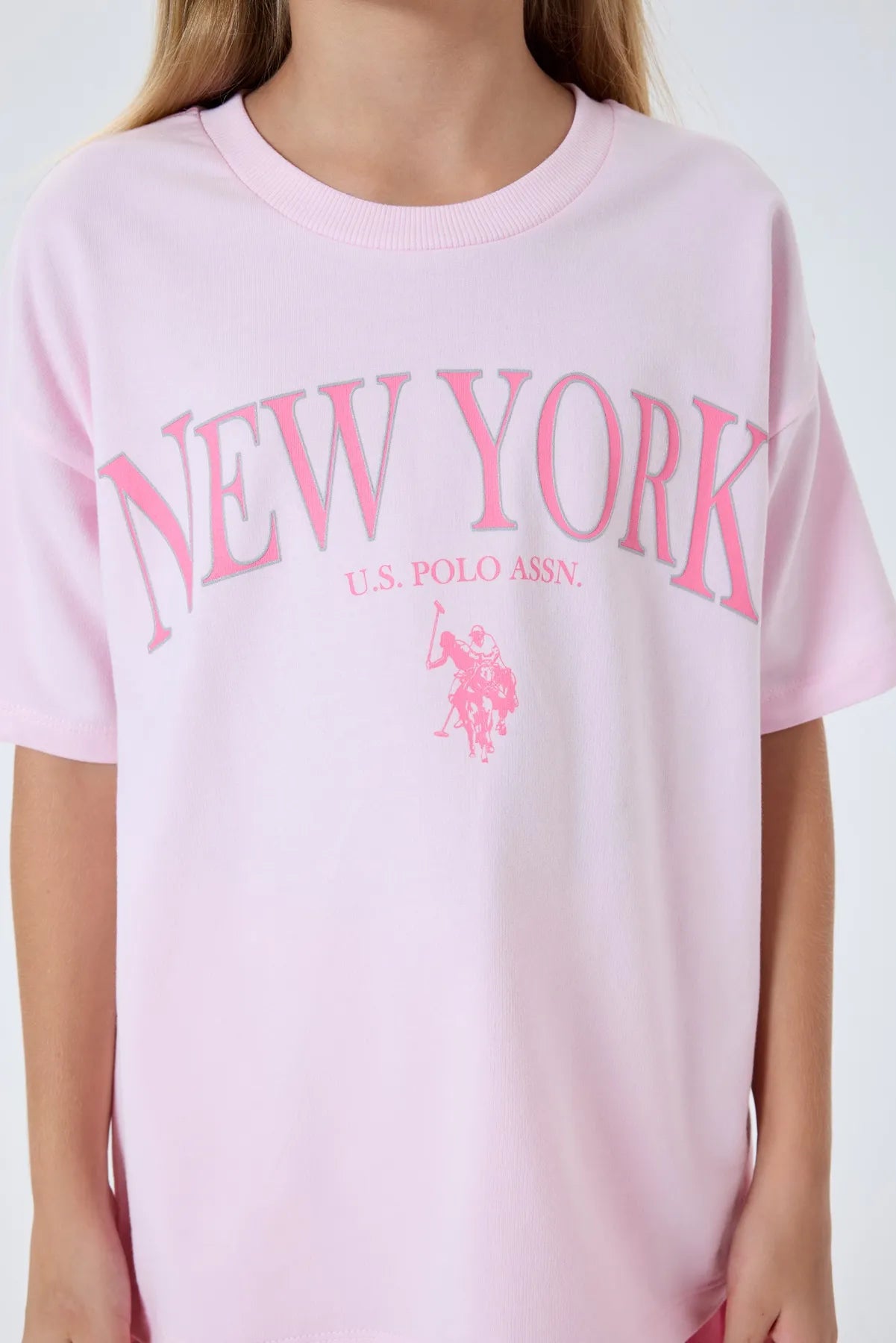 U.S. Polo Assn. Pink Girls Pink Two Pieces Set SKU: US2510_Pink Image 06