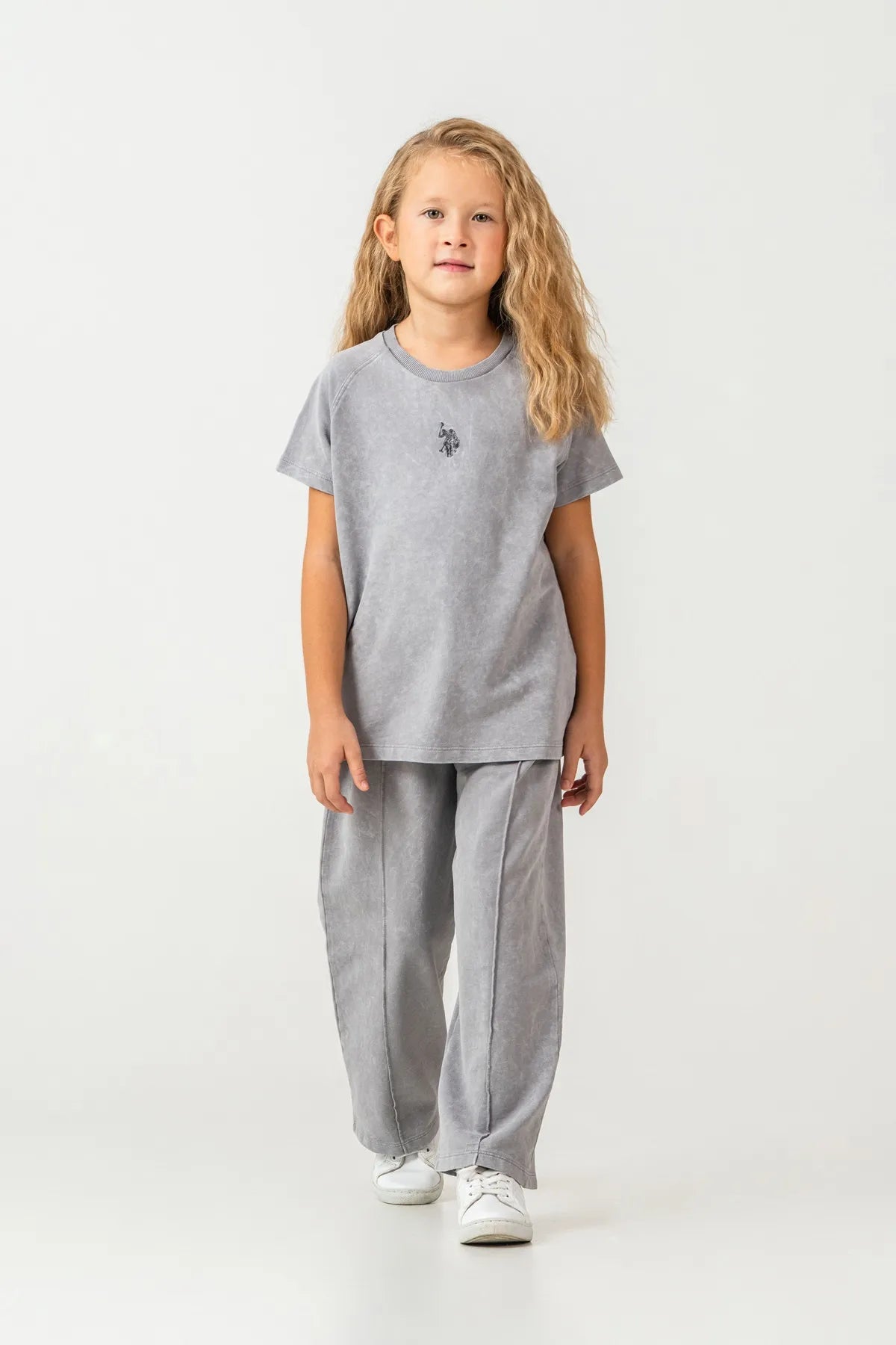 U.S. Polo Assn. Grey Girls Grey Two Pieces Set SKU: US2529_Grey Image 03