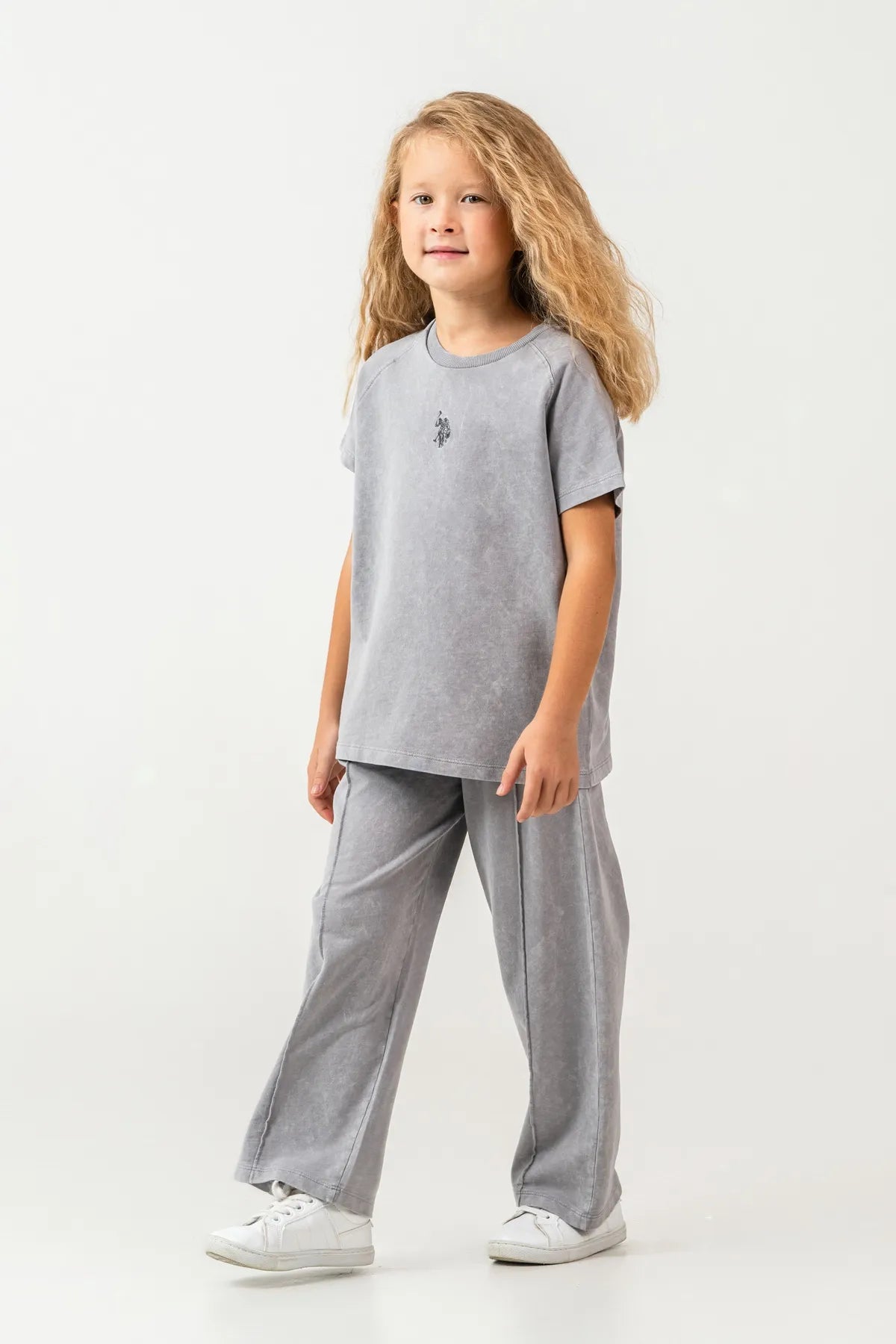 U.S. Polo Assn. Grey Girls Grey Two Pieces Set SKU: US2529_Grey Image 05