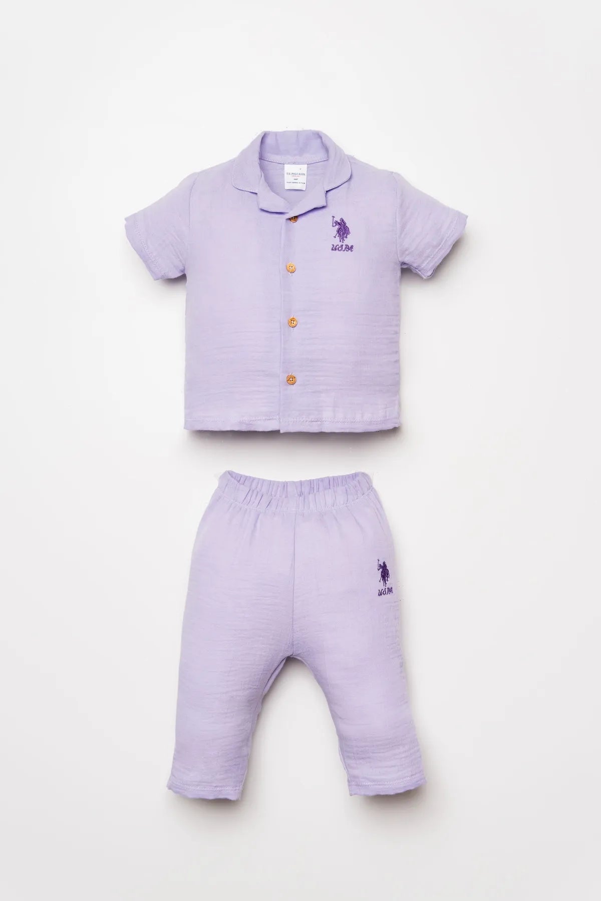 U.S. Polo Assn. Light Lilac Baby Girl Light Lilac Shirt Pyjamas SKU: USB2978_Light Lilac Image 01
