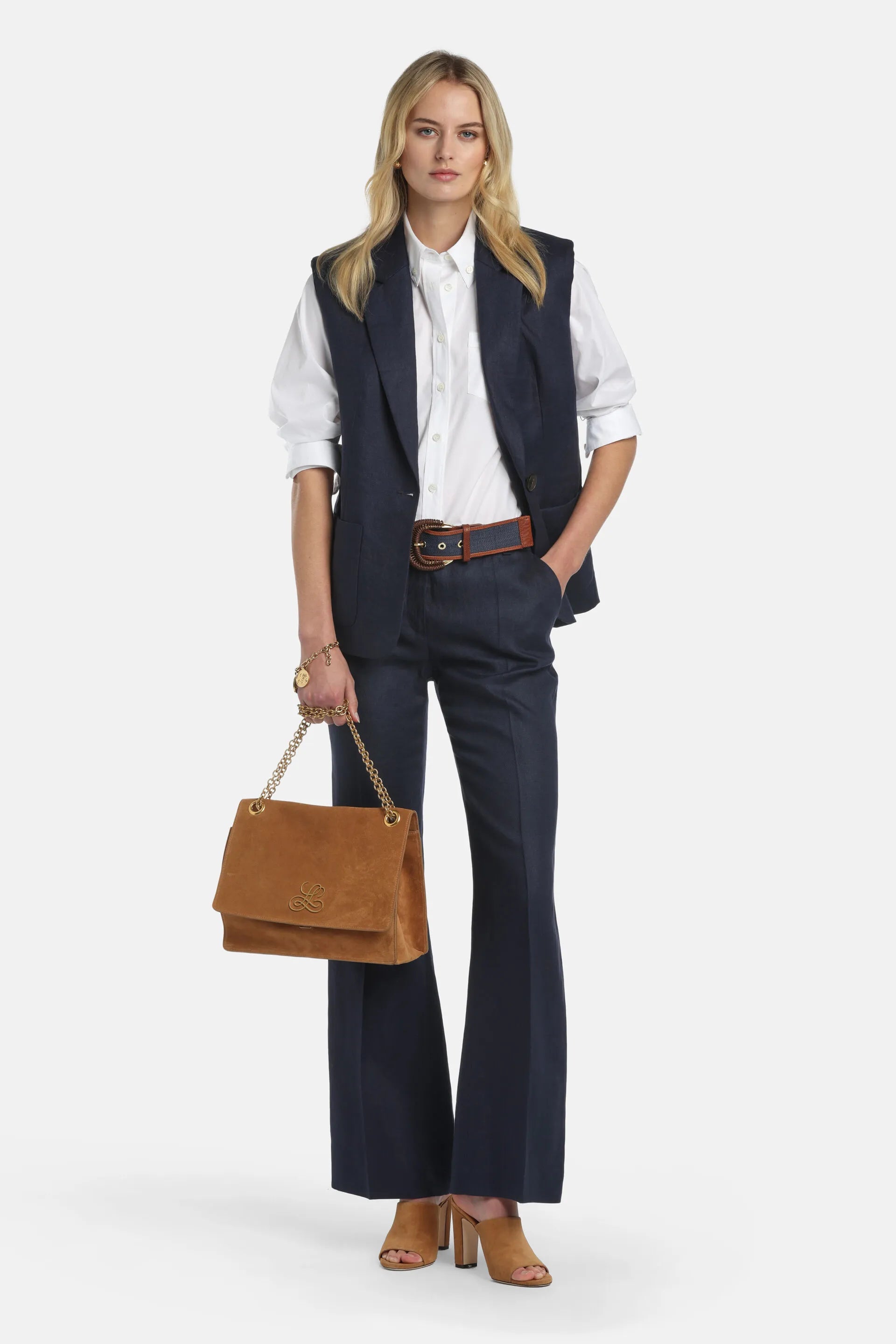 Luisa Spagnoli Blu Women Valeggio - Sleeveless Blazer SKU: VALEGGIO_1234 Image 05