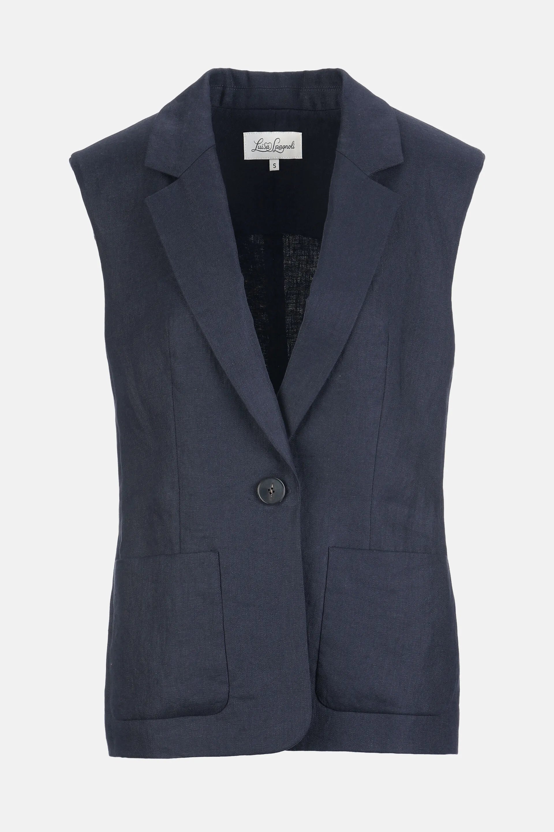 Luisa Spagnoli Blu Women Valeggio - Sleeveless Blazer SKU: VALEGGIO_1234 Image 06