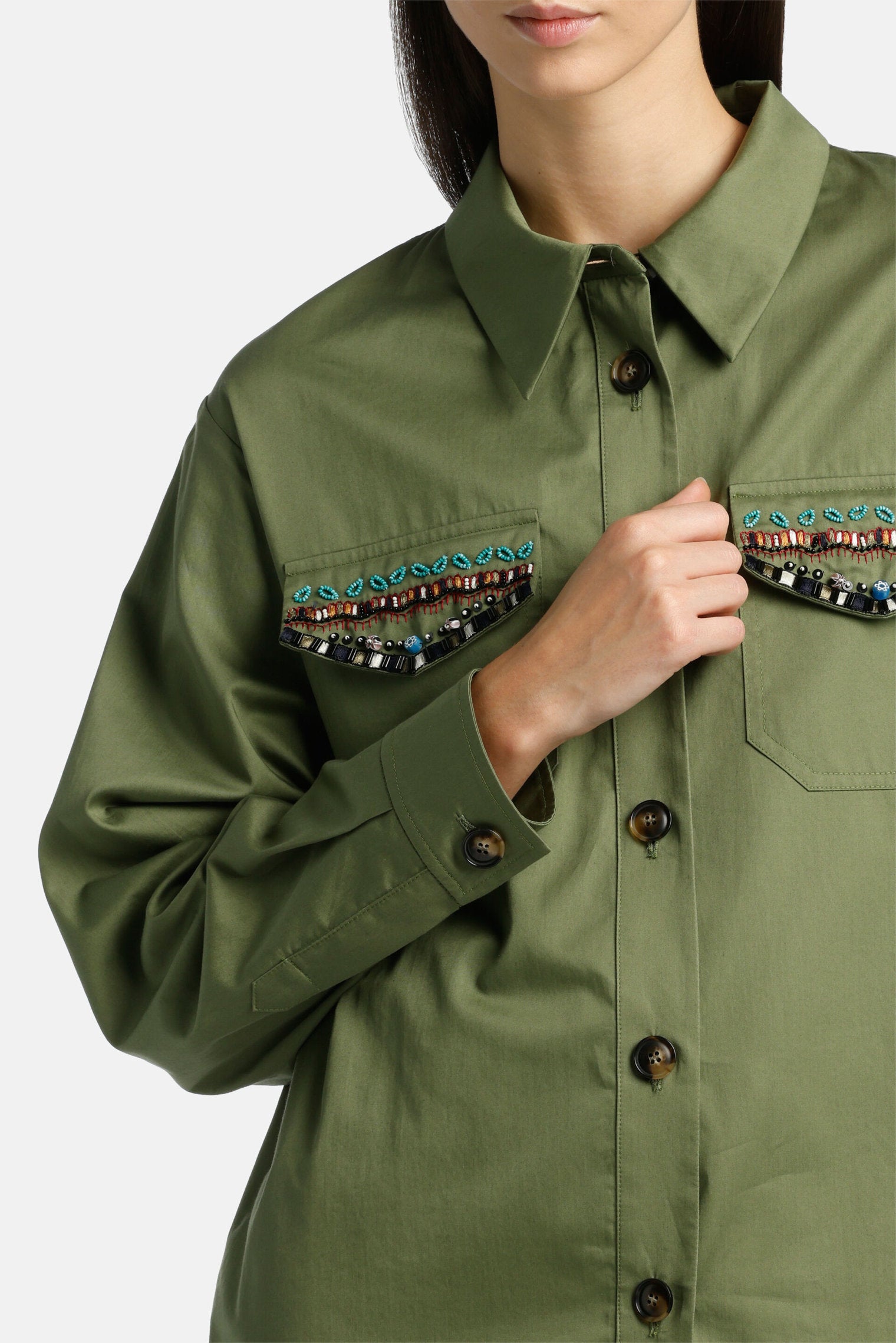 Luisa Spagnoli_Vallerano - Shirt Jacket with Appliques_VALLERANO_1784_04