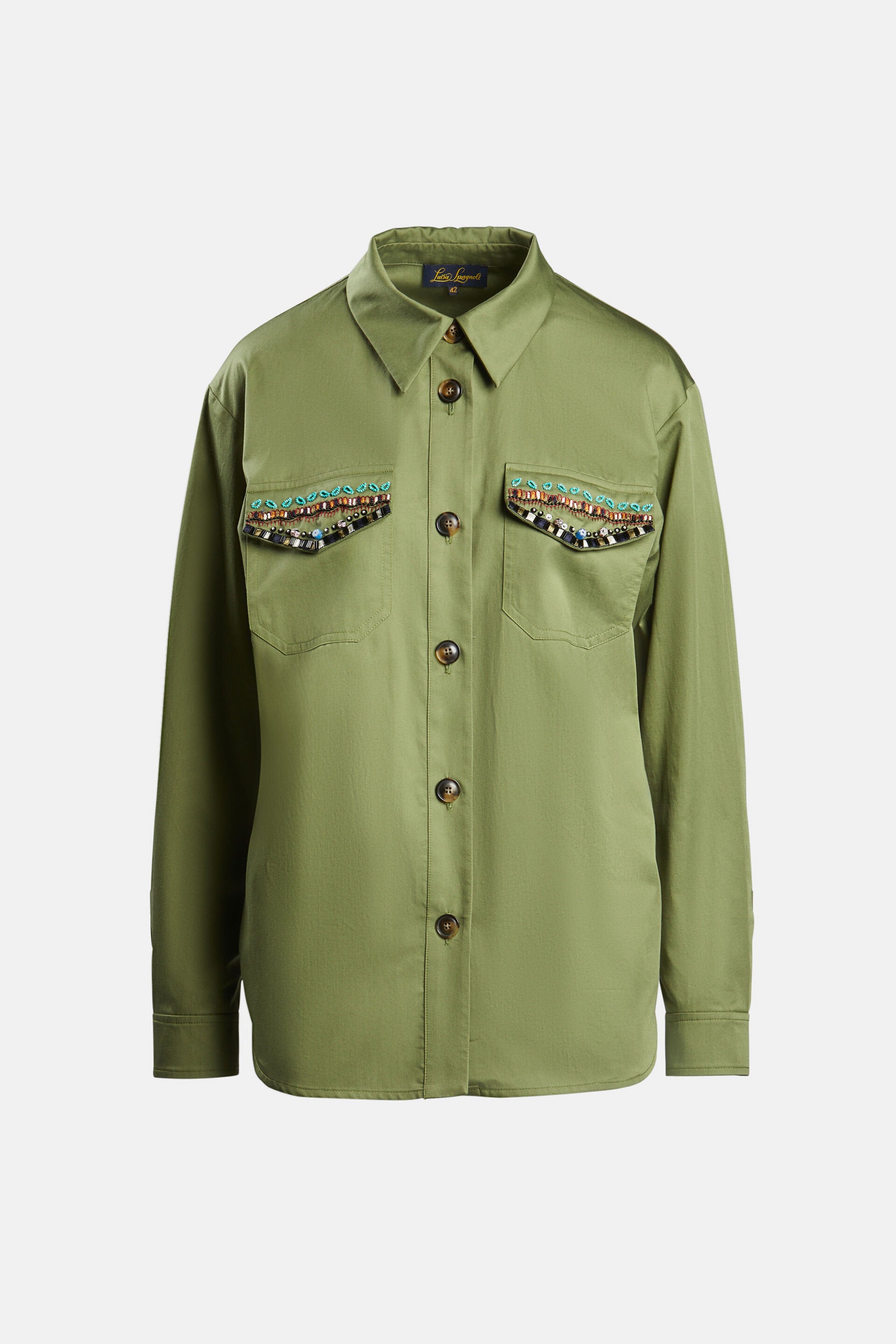 Luisa Spagnoli_Vallerano - Shirt Jacket with Appliques_VALLERANO_1784_06