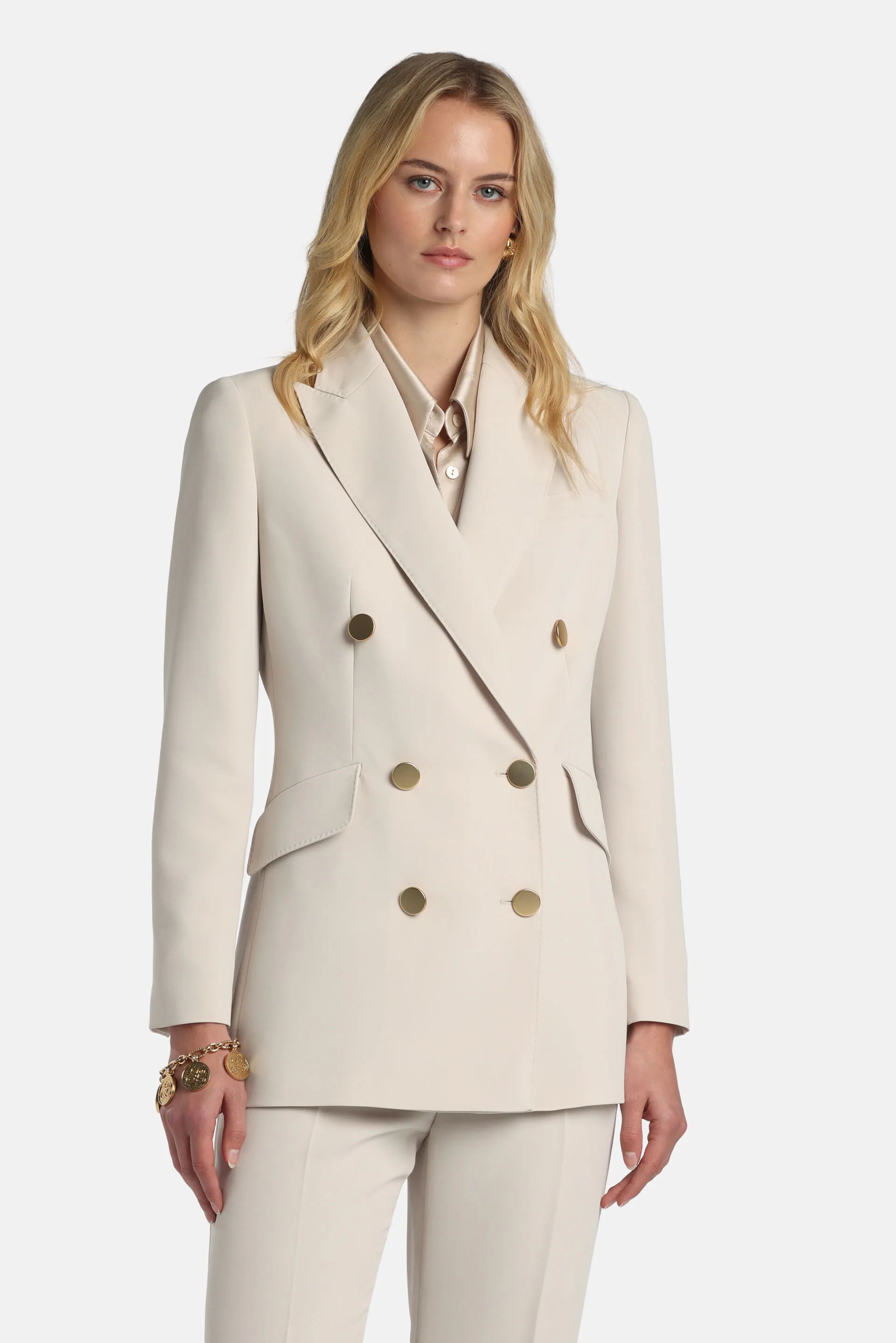 Luisa Spagnoli Burro Women Varadero - Double-Breasted Jacket SKU: VARADERO_1173 Image 01