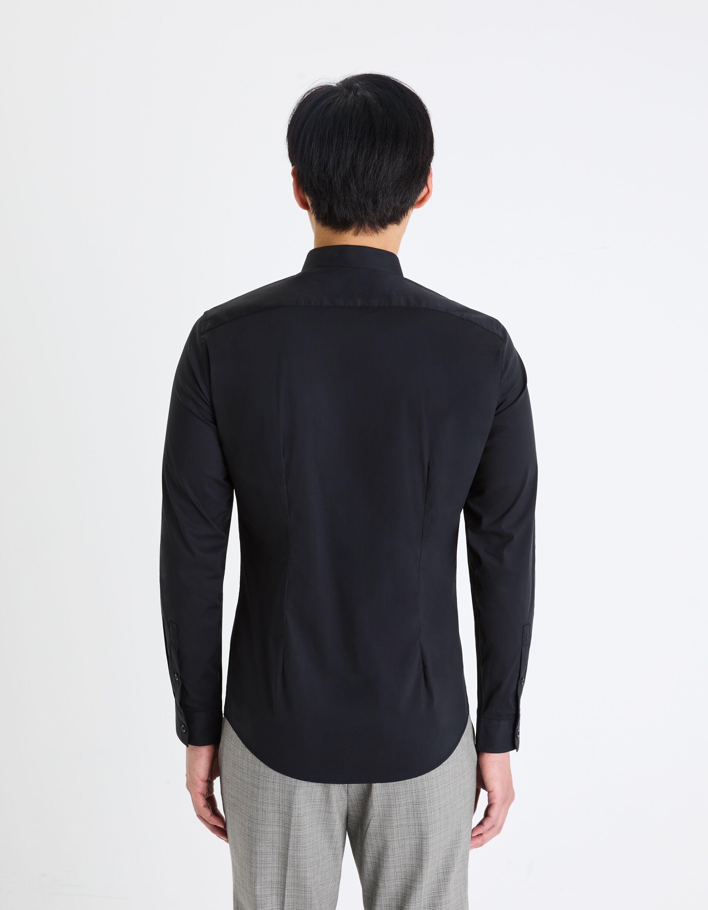 Extra Slim Stretch Cotton Shirt_VAXAVIER_NOIR_04
