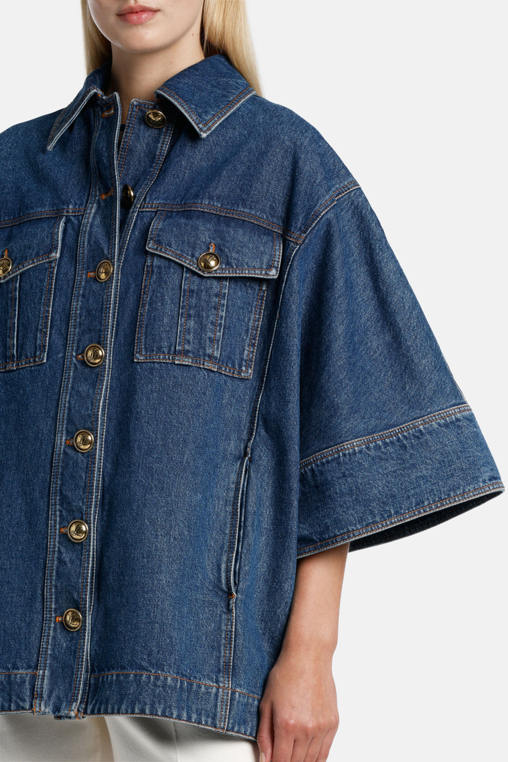 Luisa Spagnoli_Ventisei - Denim Pea Coat_VENTISEI_1278_04