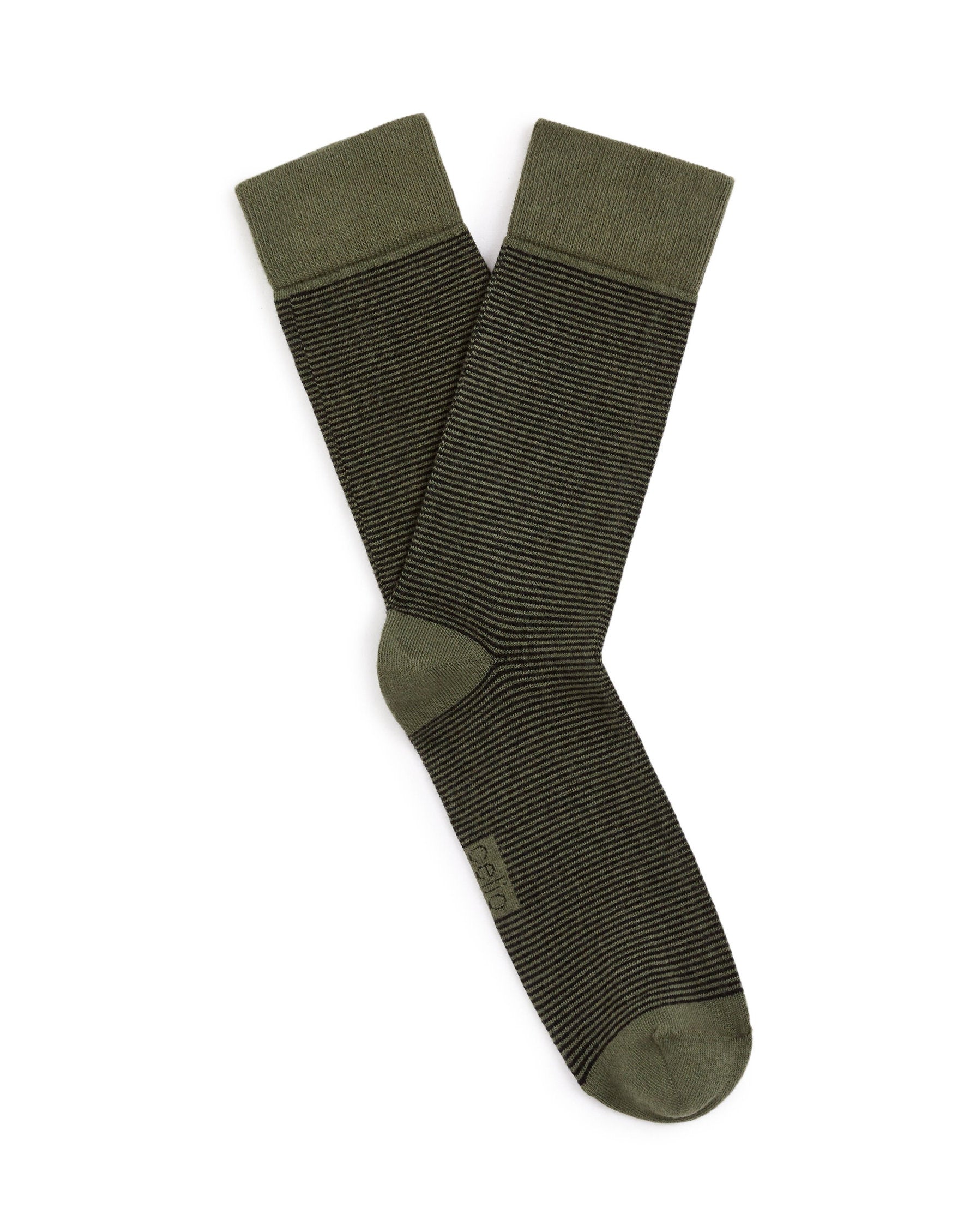 Celio_Cotton Knee High Socks - Navy_VICAIRE_KAKI GREEN_01