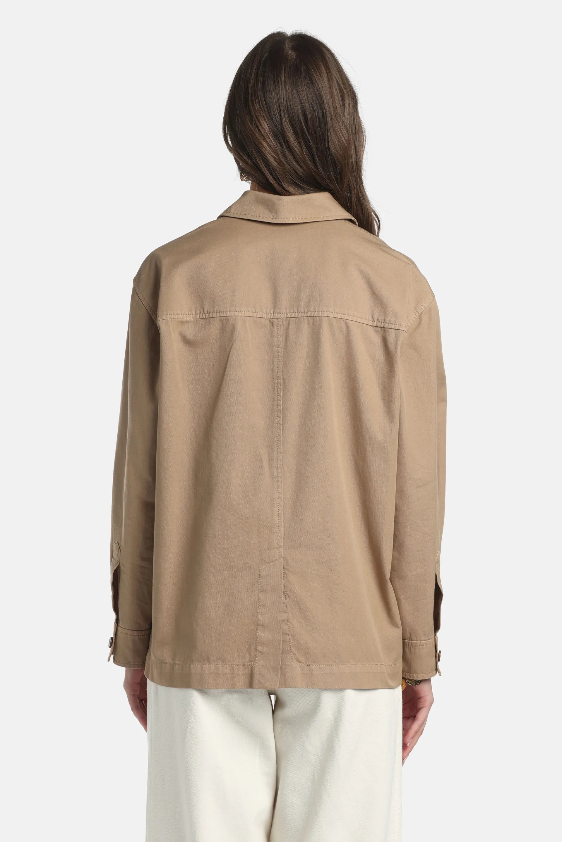 Luisa Spagnoli Beige Women Vigilessa - Embroidered Safari Jacket SKU: VIGILESSA_1111 Image 02