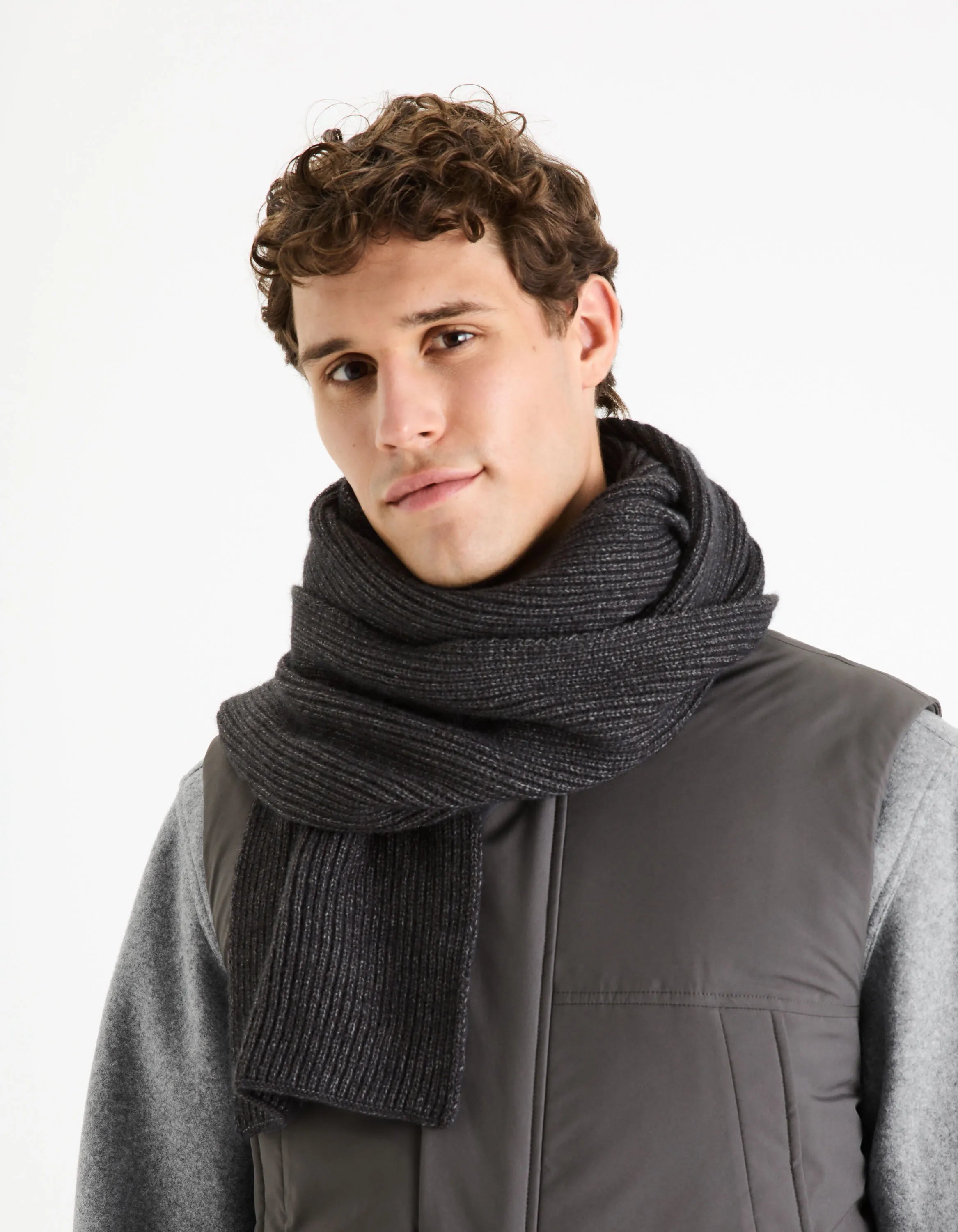 Celio_Anthra Mel_Knitted Scarf_VIRIBS_ANTHRA MEL_02