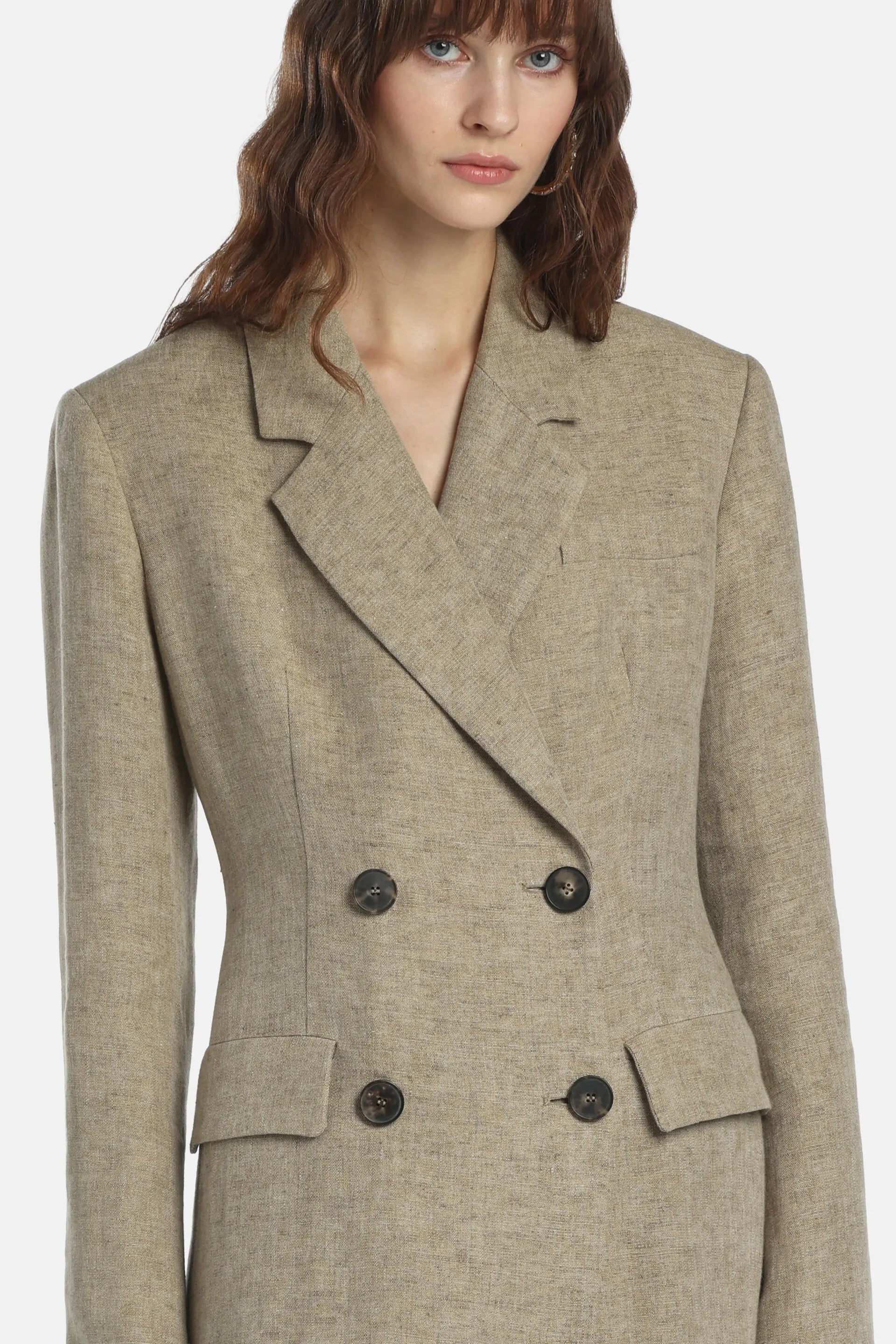 Luisa Spagnoli Pietra Women Vitullia - Double-Breasted Coat - Fashion Show SKU: VITULLIA_1121 Image 03