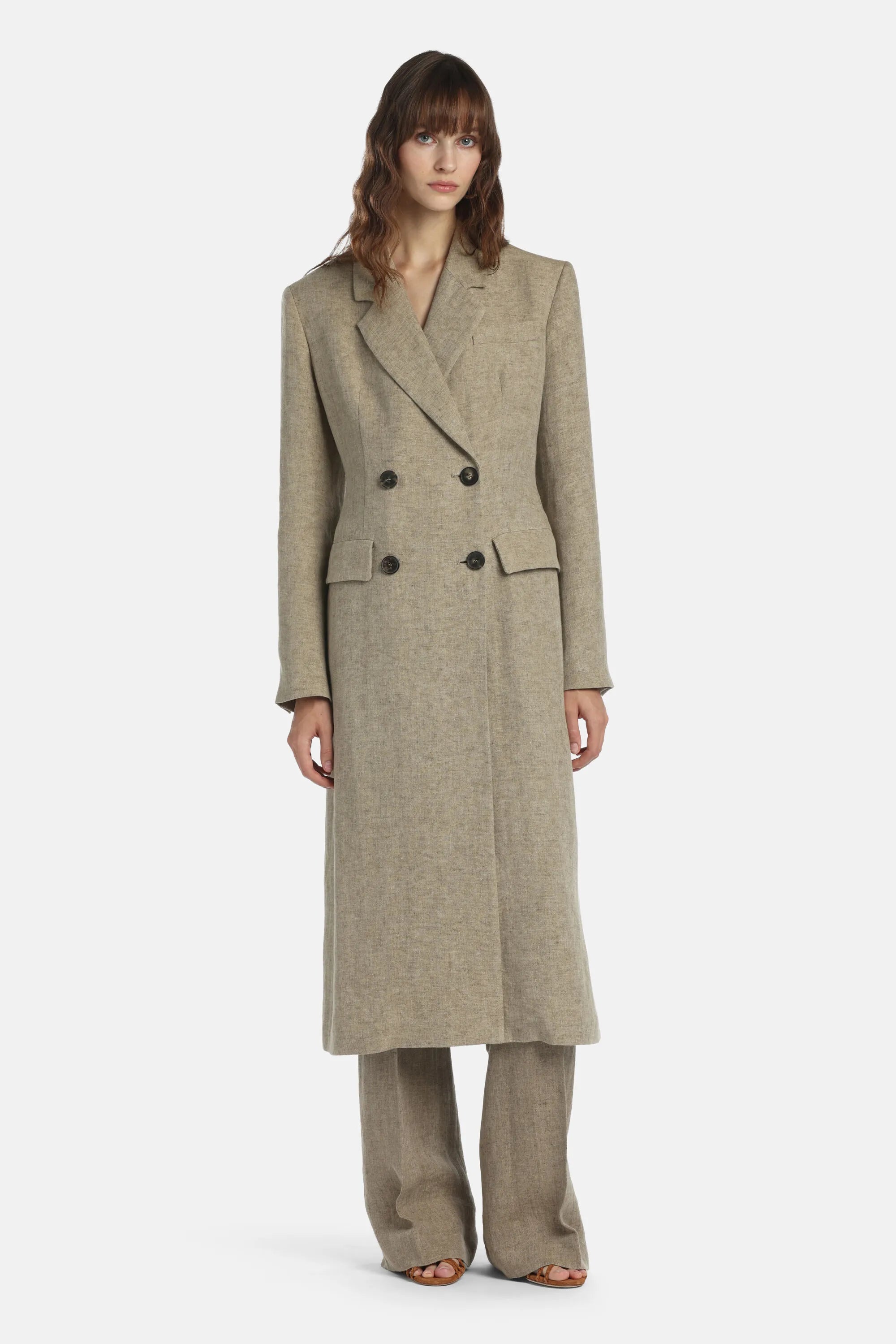 Luisa Spagnoli Pietra Women Vitullia - Double-Breasted Coat - Fashion Show SKU: VITULLIA_1121 Image 05