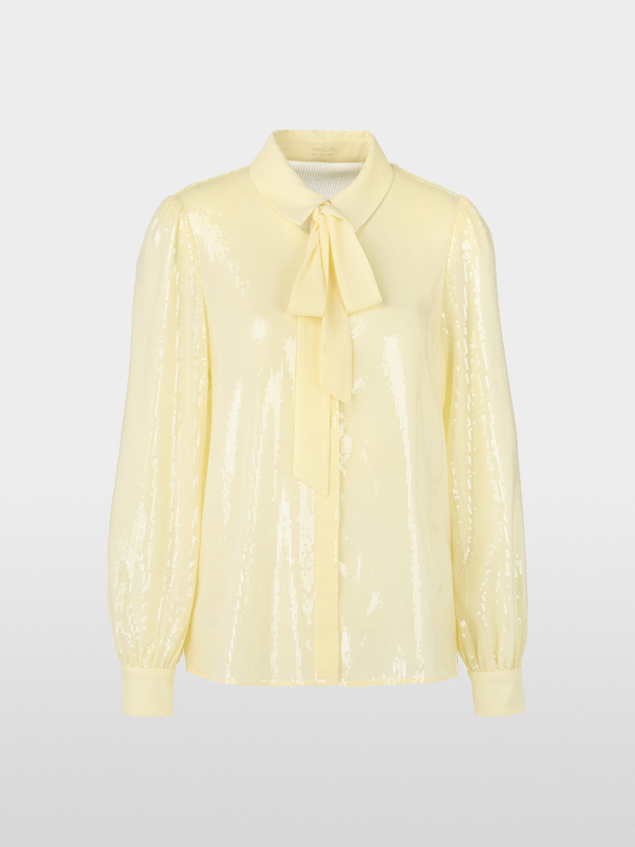 Marc Cain_Plain Sequin Fabric Pussy Bow Blouse_YG 51.12 W15_405_07