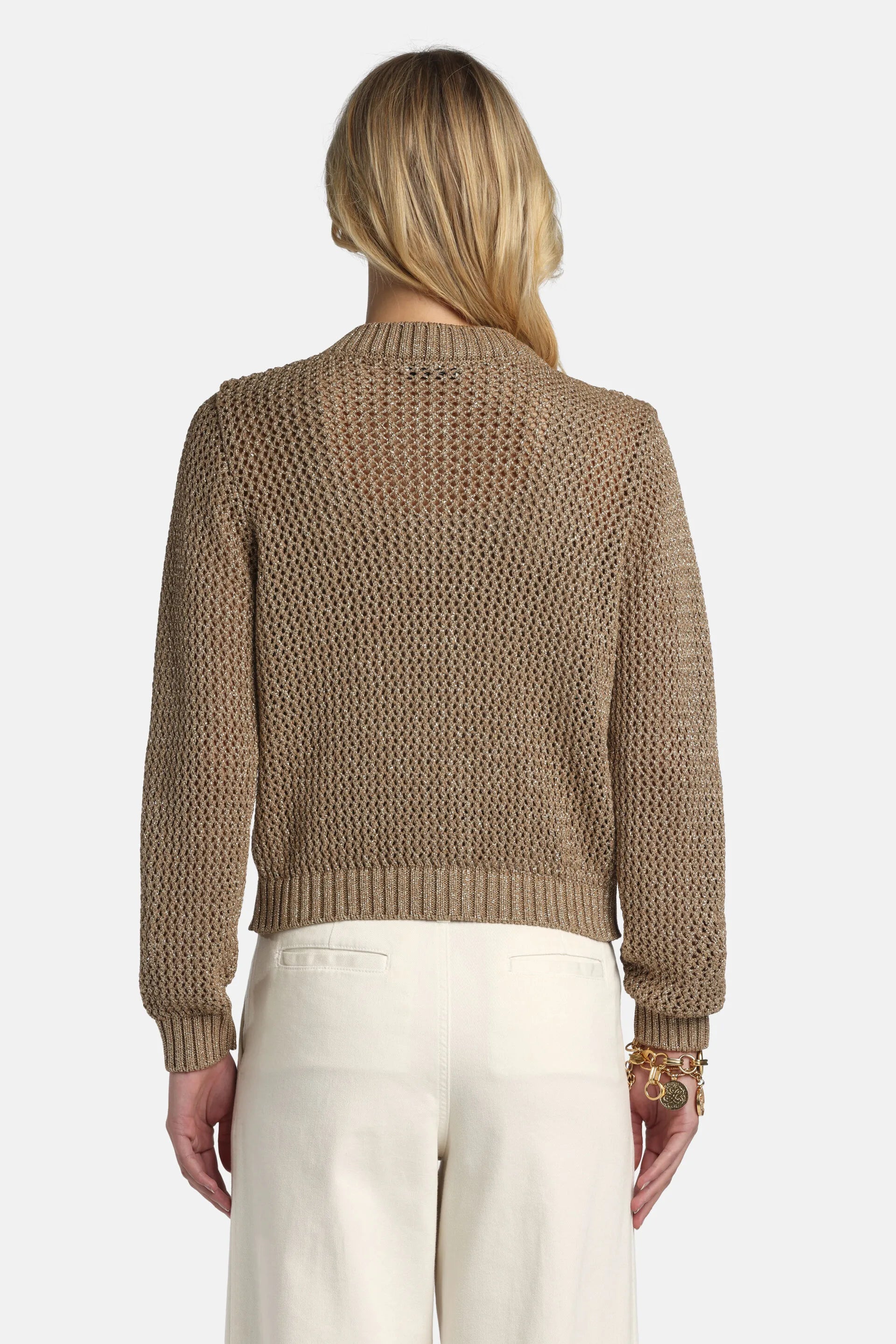 Luisa Spagnoli Oro Vecchio Women Zaia - Lurex Cardigan SKU: ZAIA_3192 Image 02