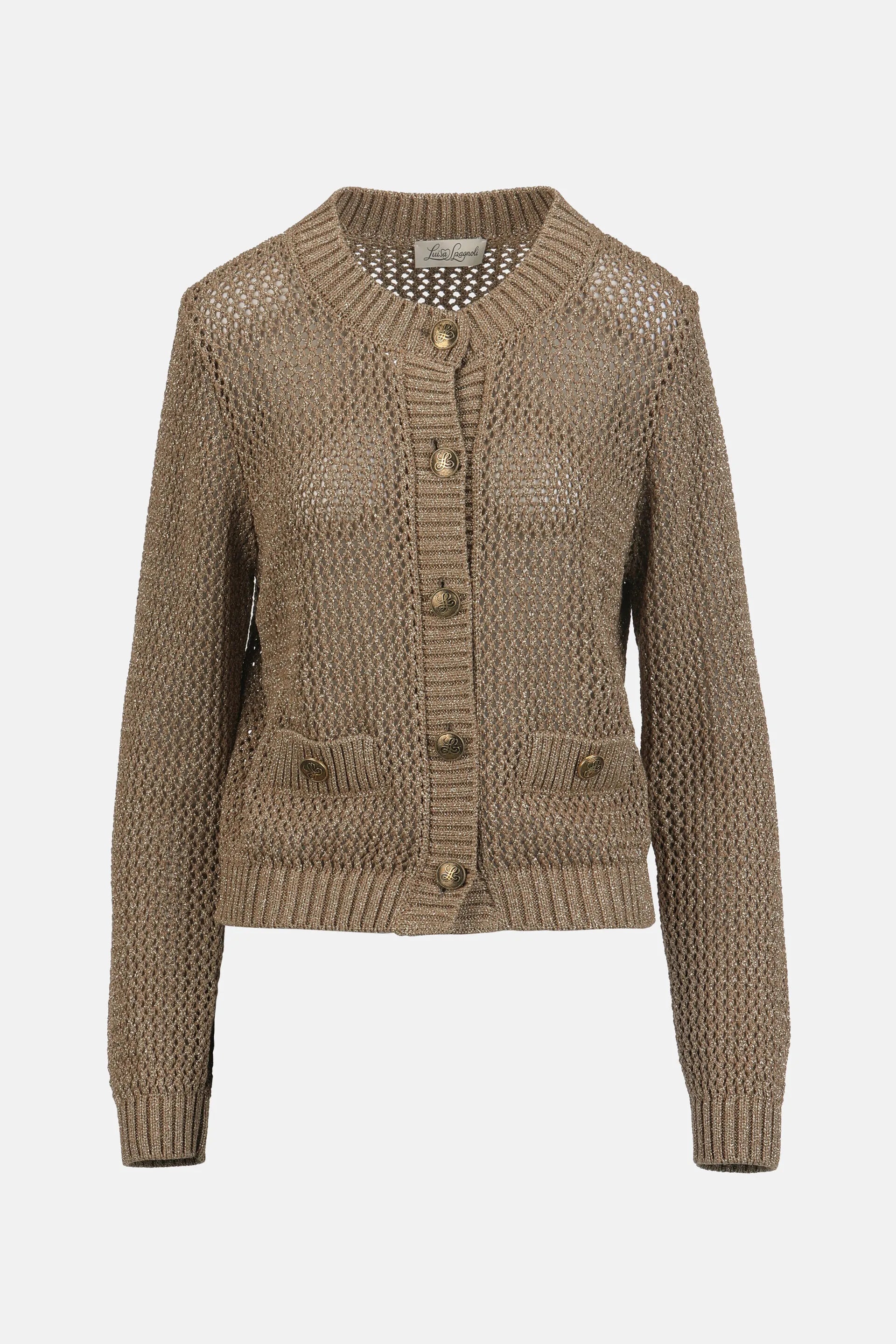 Luisa Spagnoli Oro Vecchio Women Zaia - Lurex Cardigan SKU: ZAIA_3192 Image 06