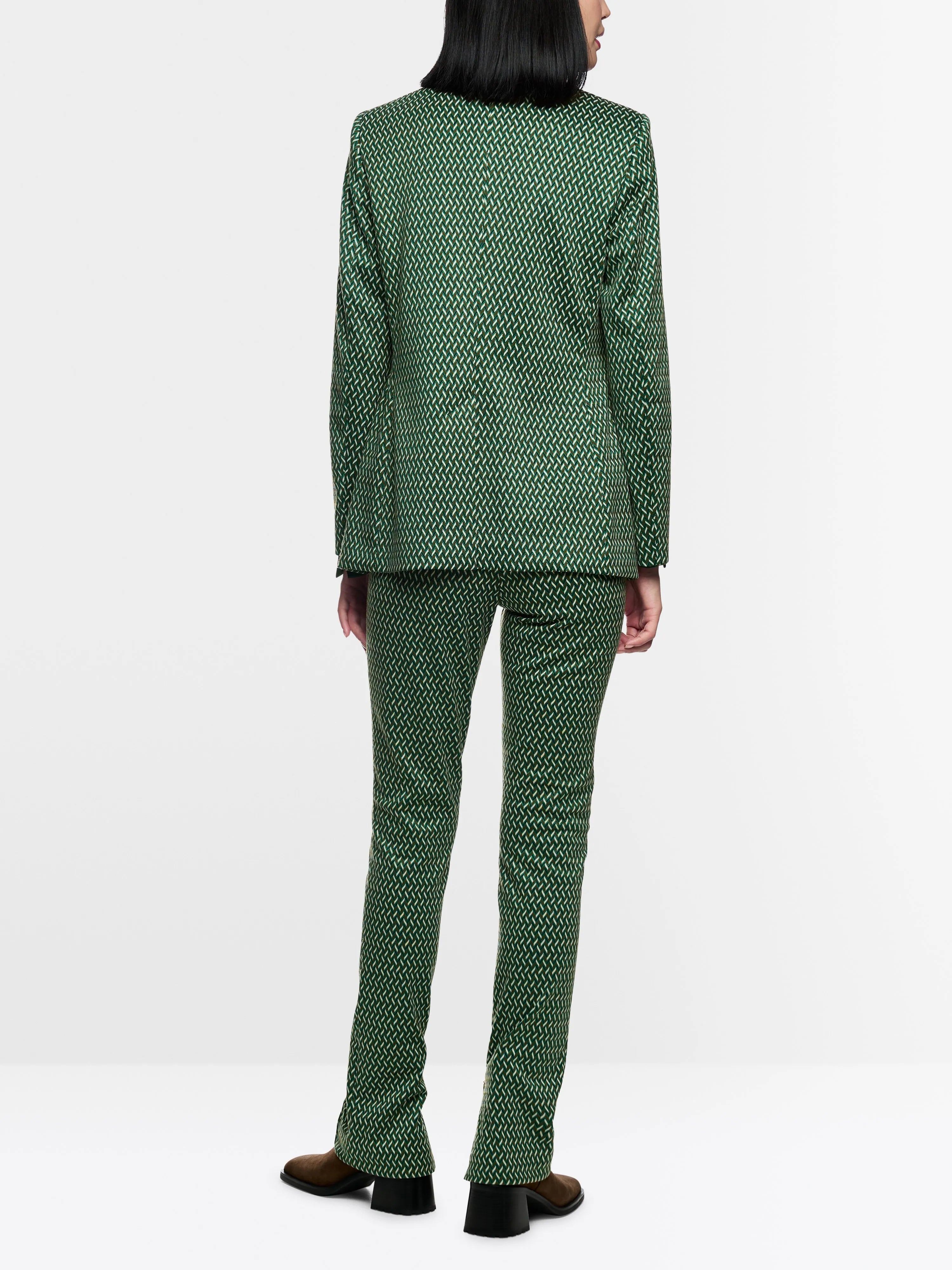 Marccain_Dark Jade Green_Blazer with Herringbone Pattern_ZC 34.22 J33_556_02