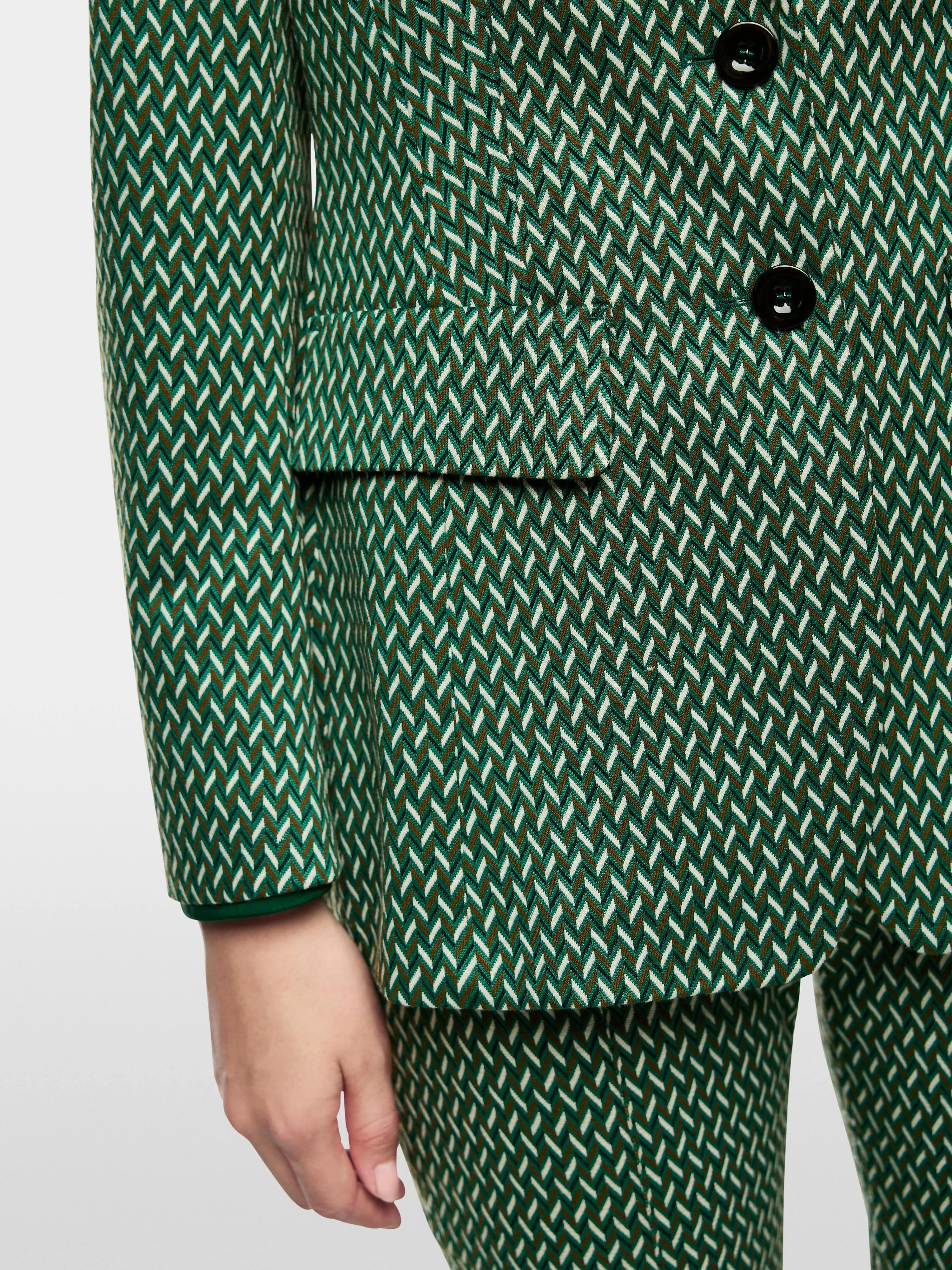 Marccain_Dark Jade Green_Blazer with Herringbone Pattern_ZC 34.22 J33_556_04
