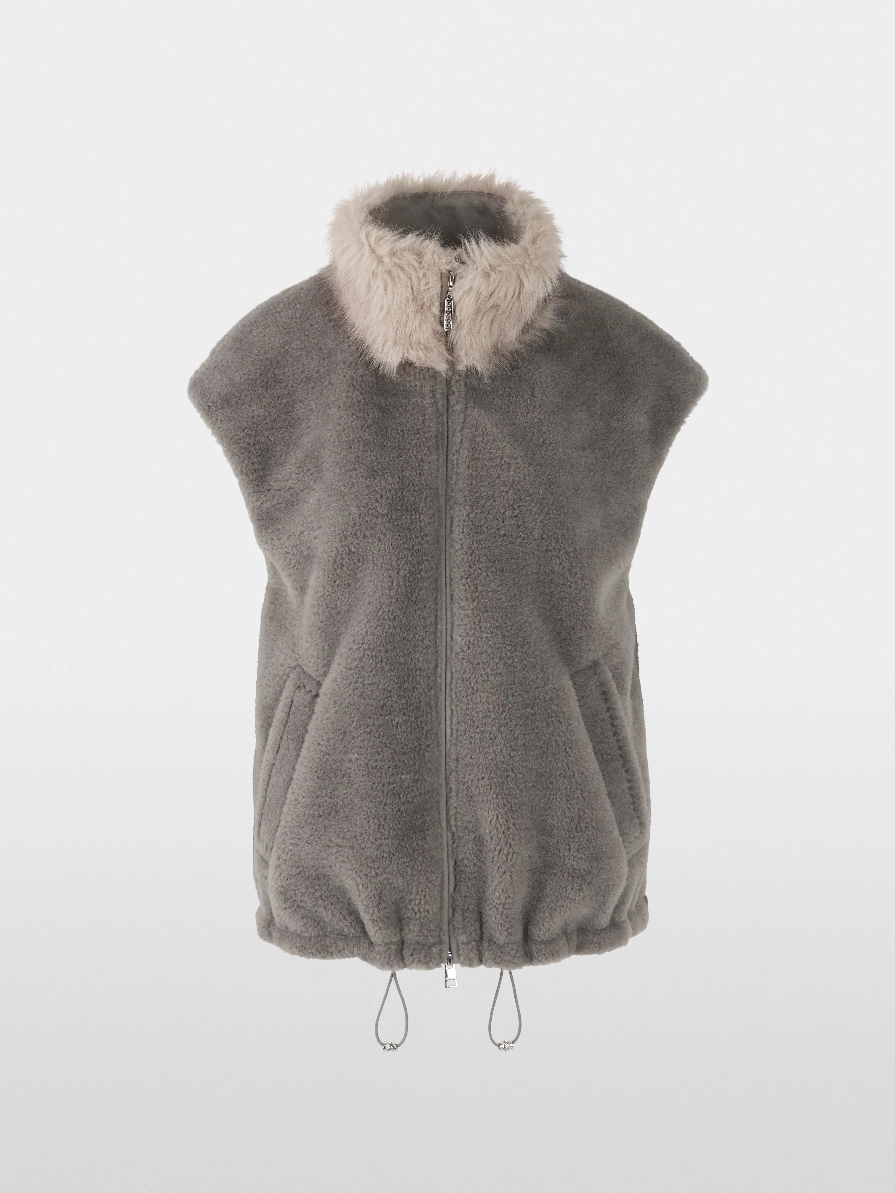 Marc Cain_Soft Charcoal_Cosy Waistcoat with Faux Fur Collar_ZC 37.01 W63_836_07