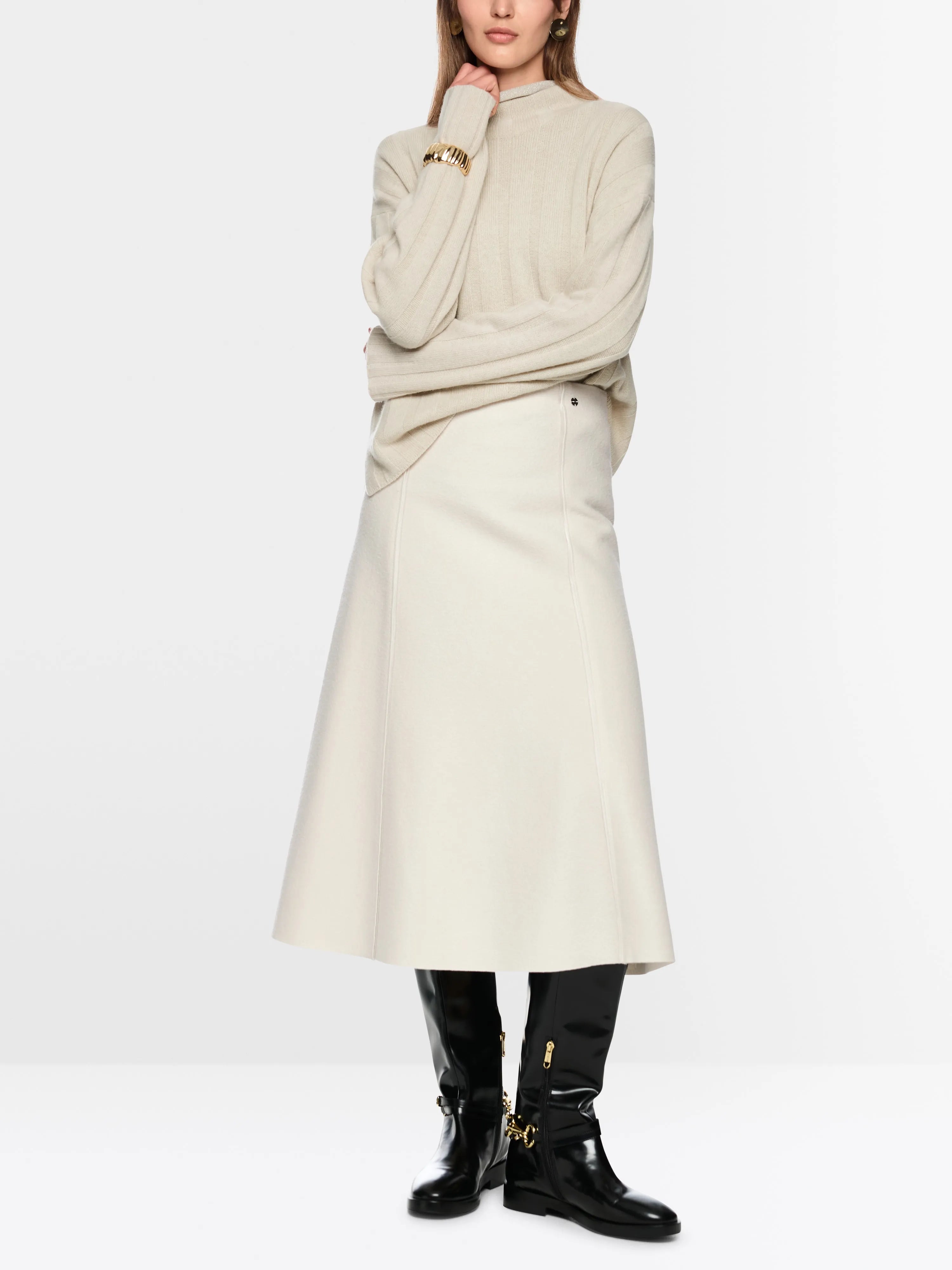 Marc Cain_Smoke_Knitted in Germany Boiled Wool Skirt_ZC 71.19 J30_182_01
