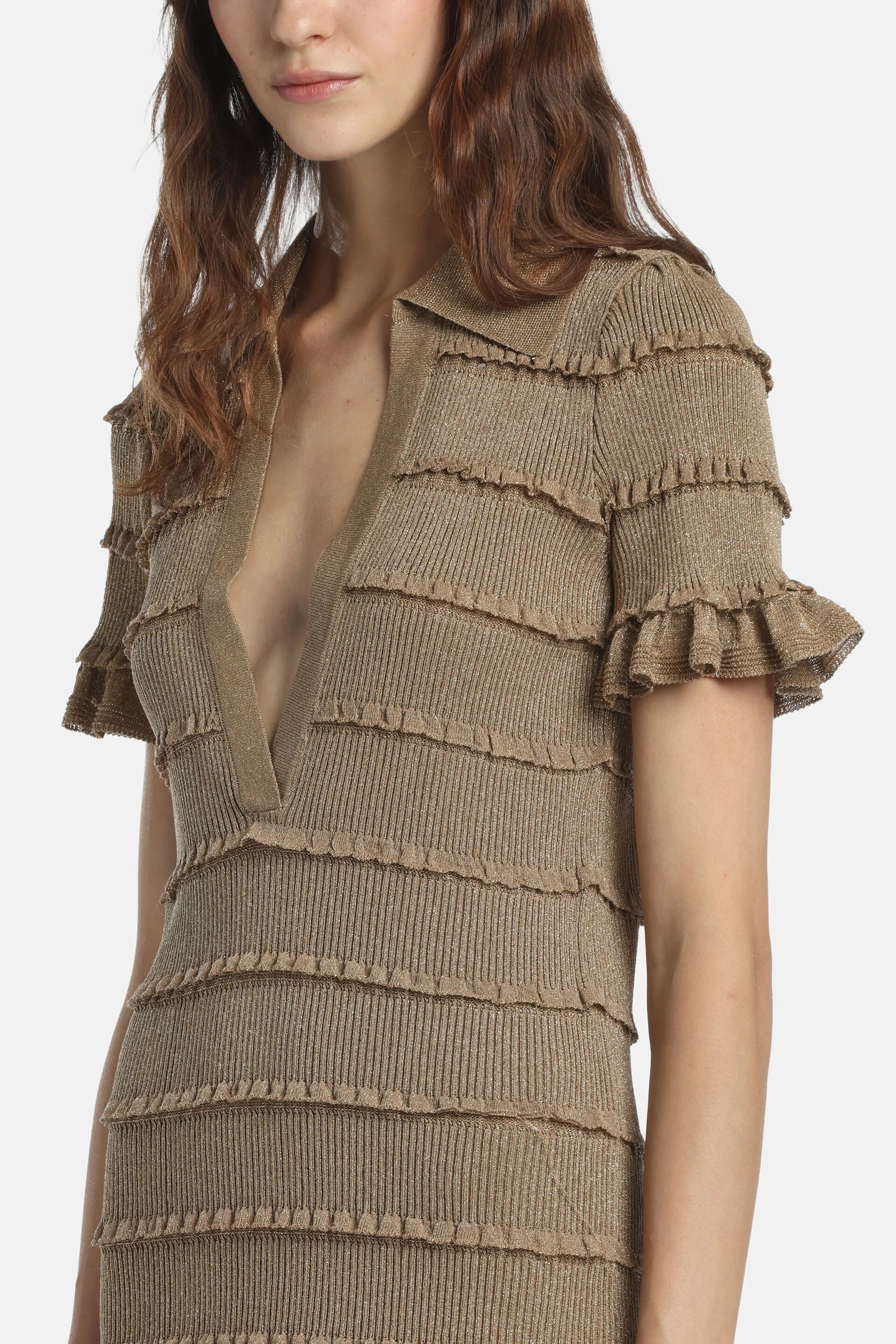 Luisa Spagnoli Oro Vecchio Women Zeda - Knit Minidress - Fashion Show SKU: ZEDA_3434 Image 03